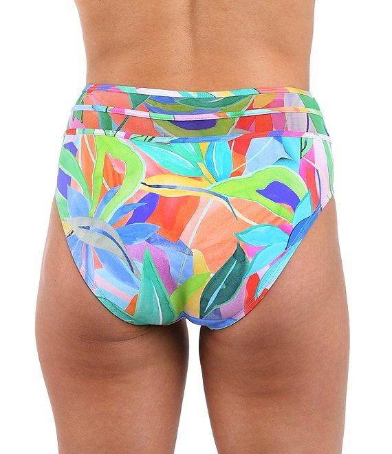 La Blanca Tropi-Flage Mesh Inset High Waist Swim Bottom Product Image