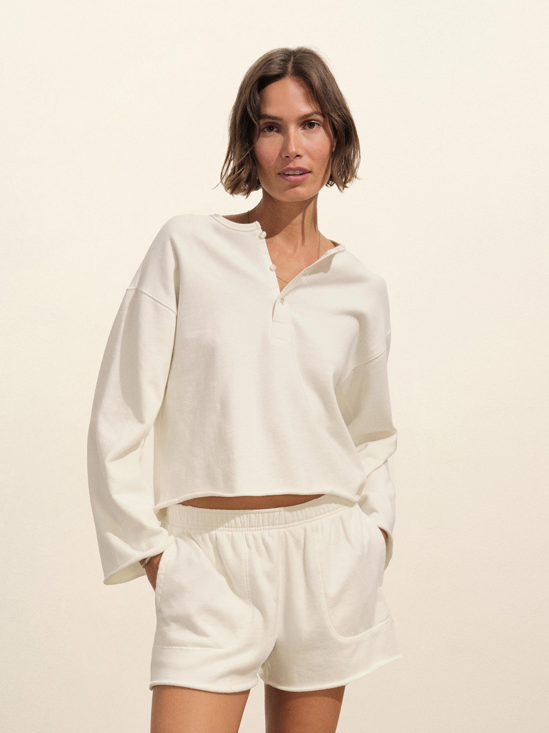 Natural Tropez Terry Cloth Popover Henley Product Image