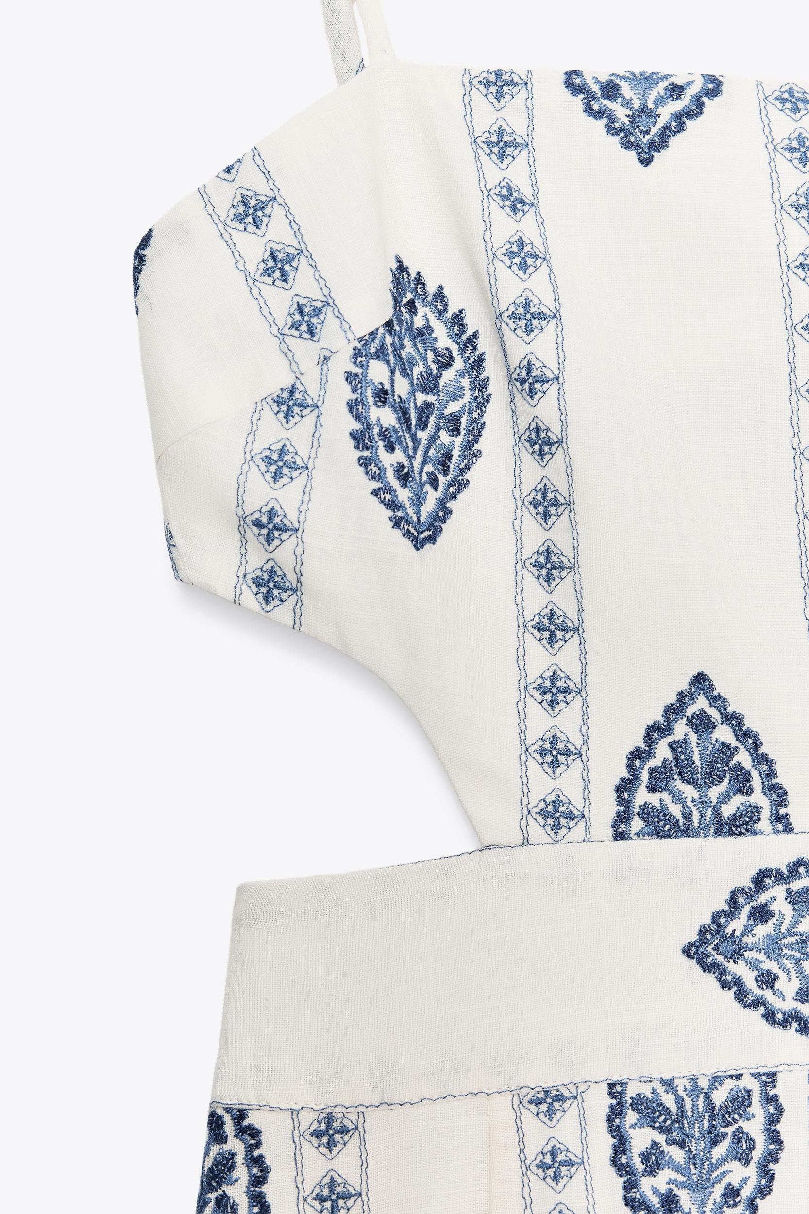 CUT OUT EMBROIDERED MIDI DRESS Product Image