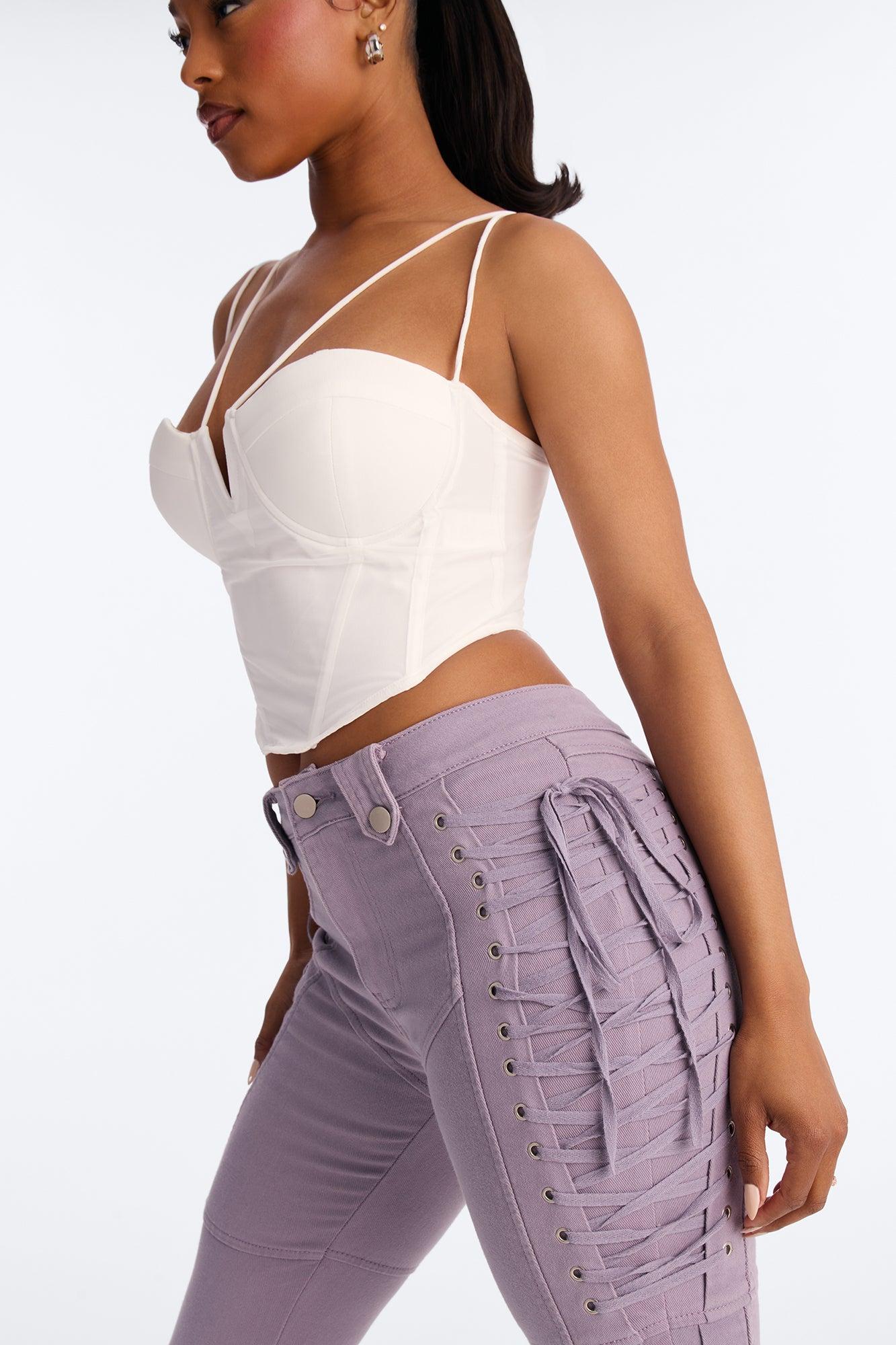 After Hours Lace Up Flare Pant - Lilac Female Product Image