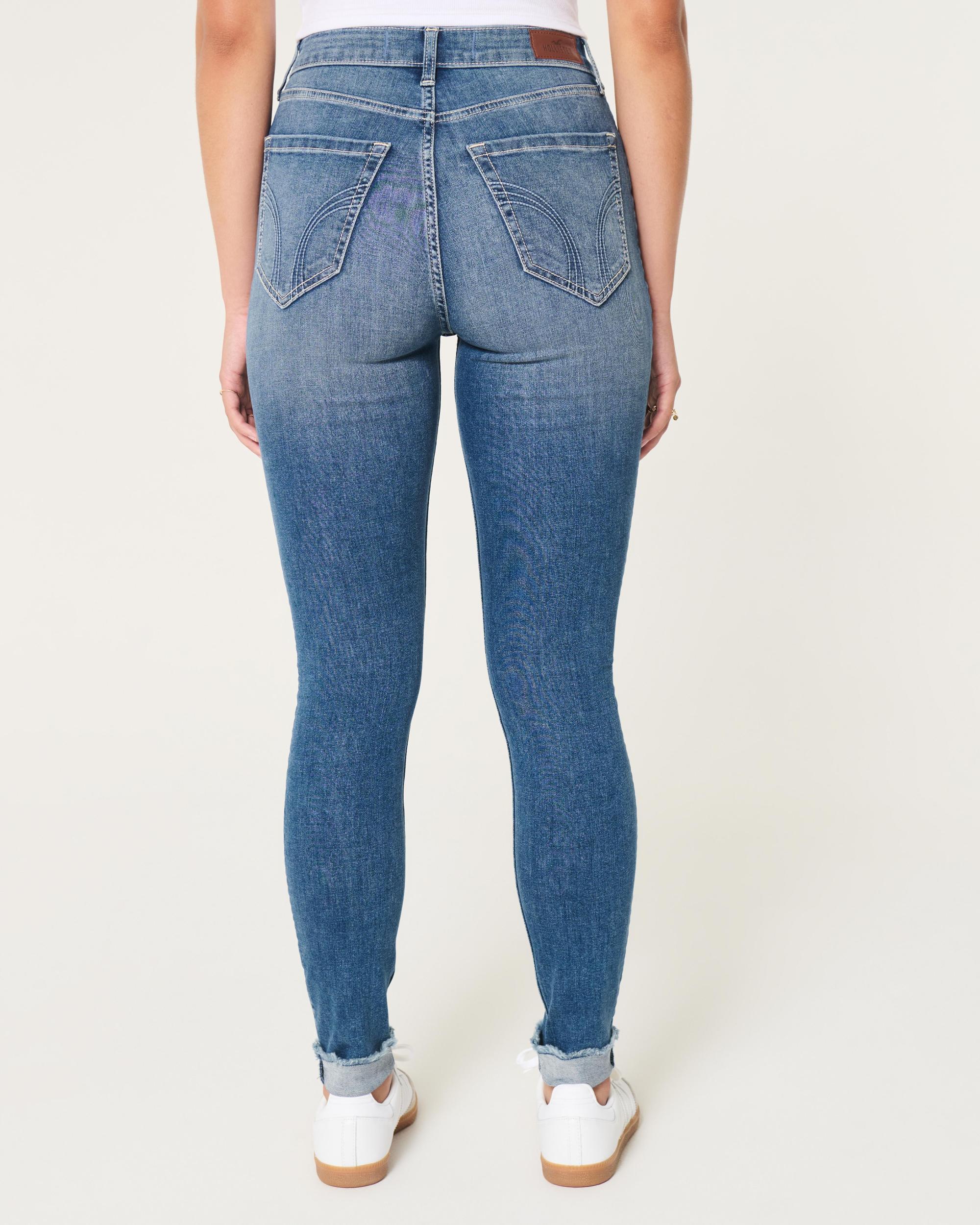 Curvy High-Rise Medium Wash Super Skinny Jeans Product Image