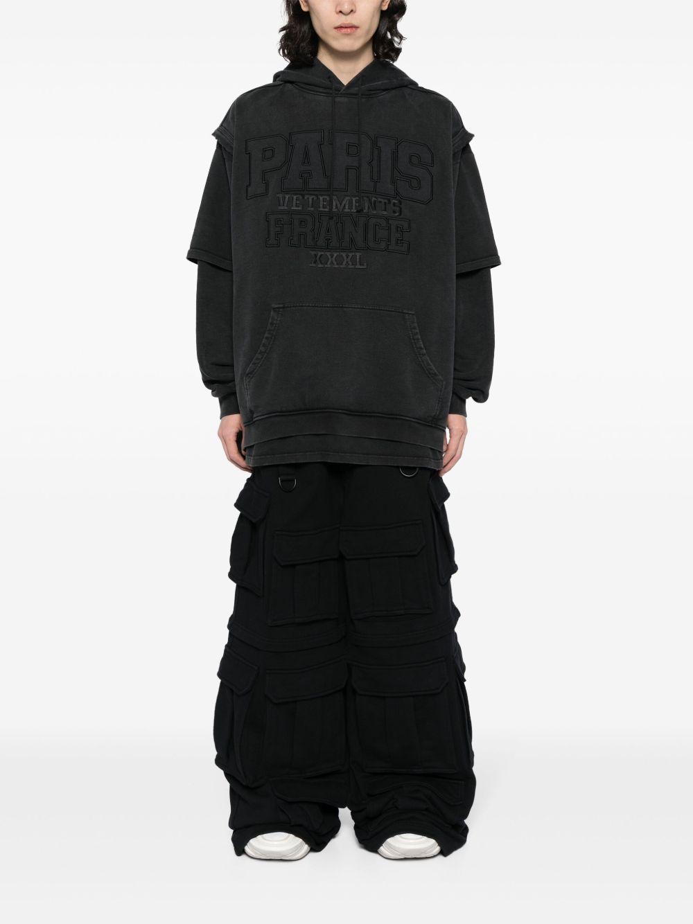 Paris logo-embroidered hoodie Product Image