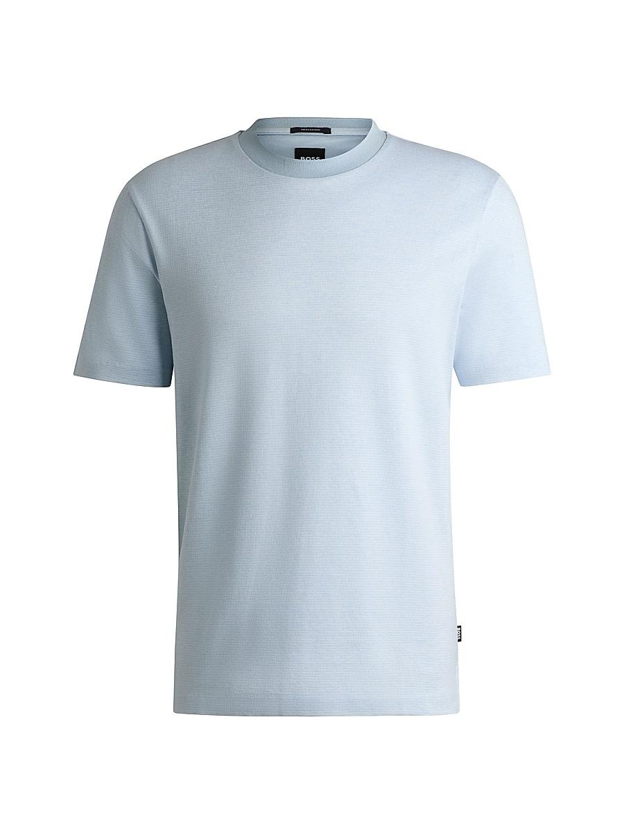 Mens Mercerized-Cotton T-Shirt with Contrast Collar Product Image
