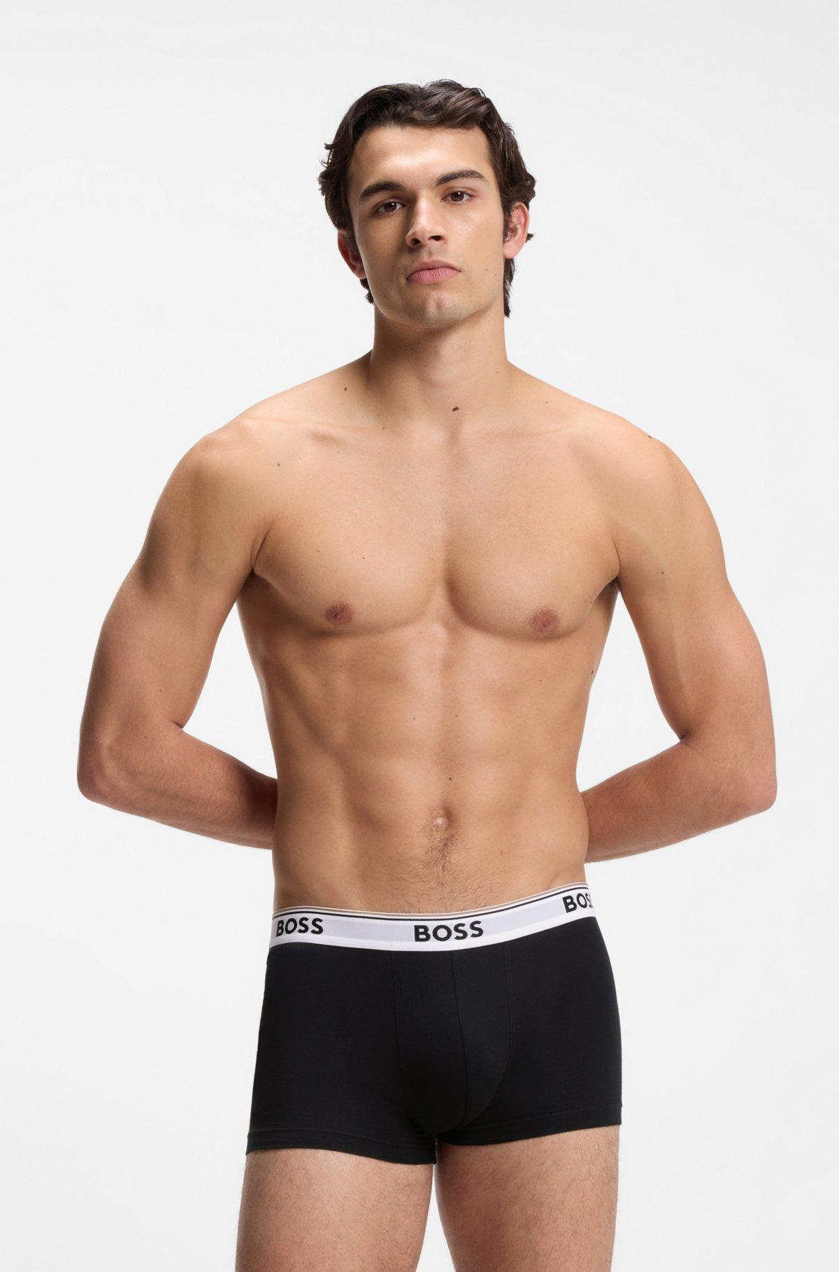 Three-pack of stretch-cotton trunks with logo waistbands Product Image