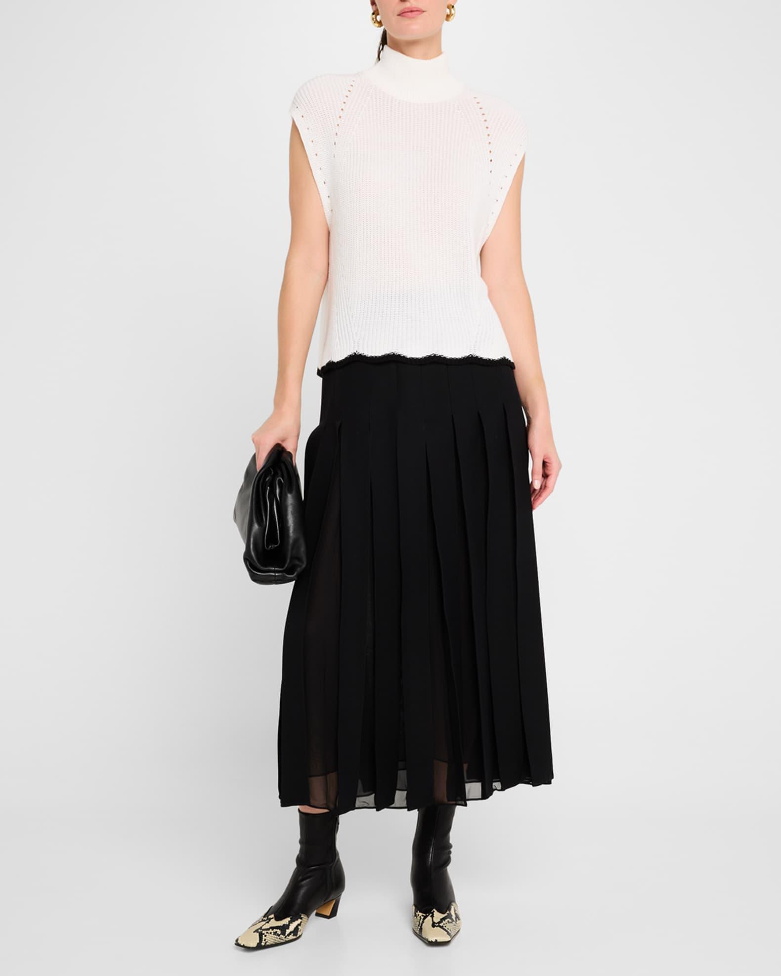 Scalloped Sleeveless Mock-Neck Tank Product Image