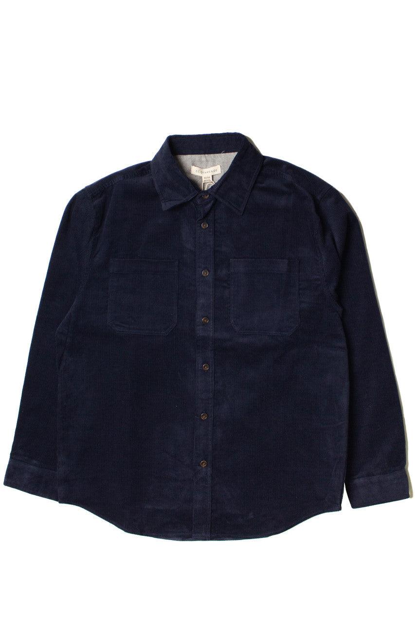Navy Corduroy Button Down Shirt Product Image