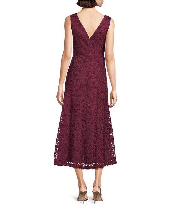 Adrianna Papell Soutache Embroidered Sleeveless V-Neck A-Line Gown Product Image