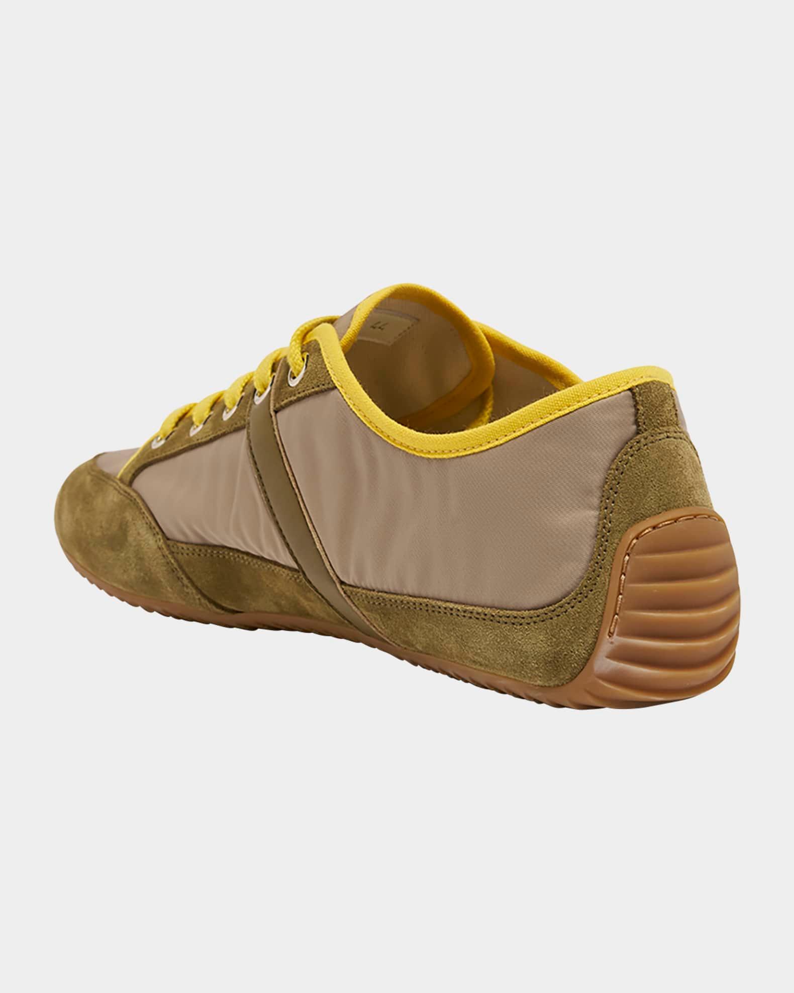 Men's Slim Nylon and Suede Low-Top Sneakers Product Image