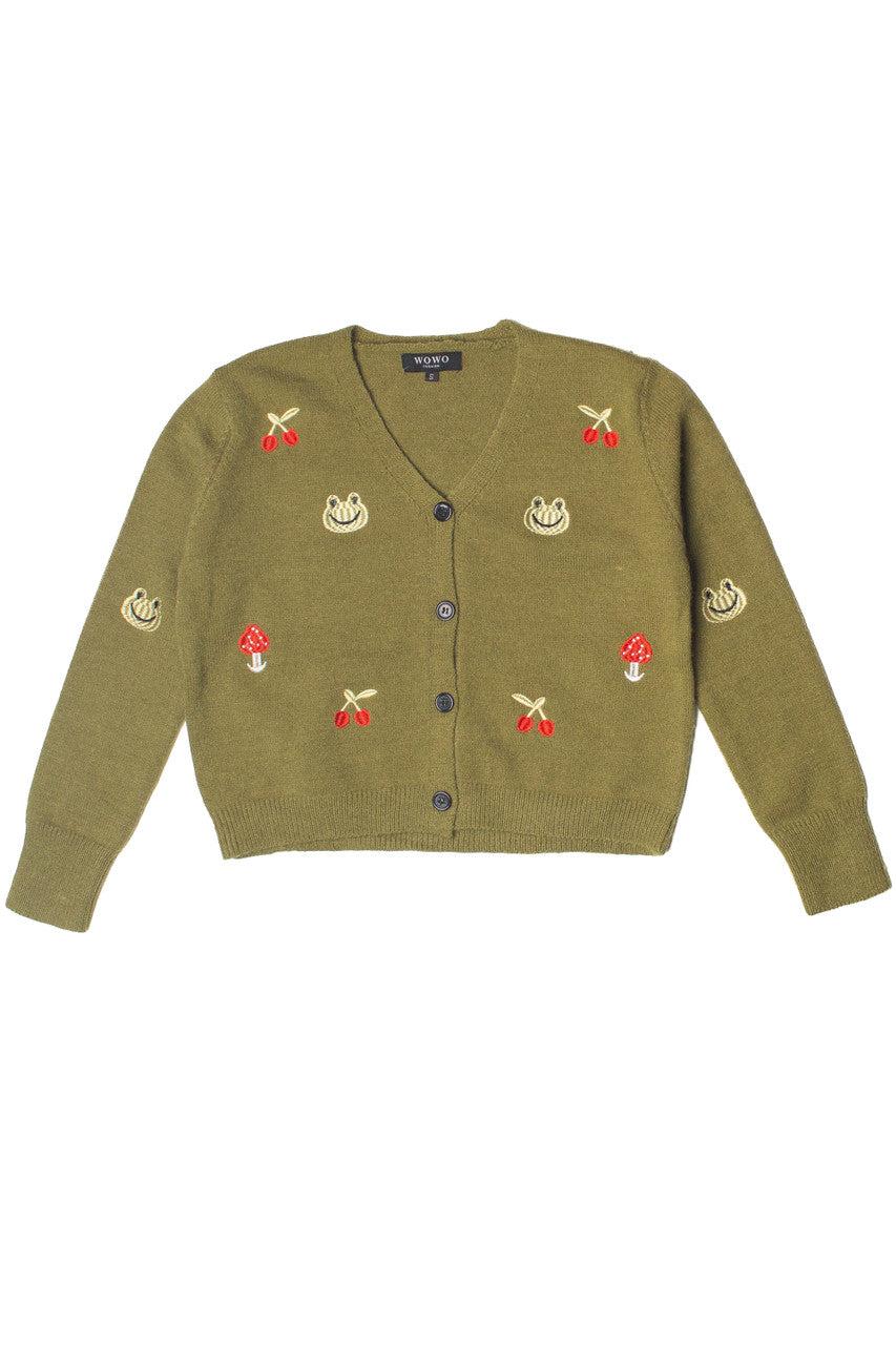Embroidered Frog Cardigan Product Image