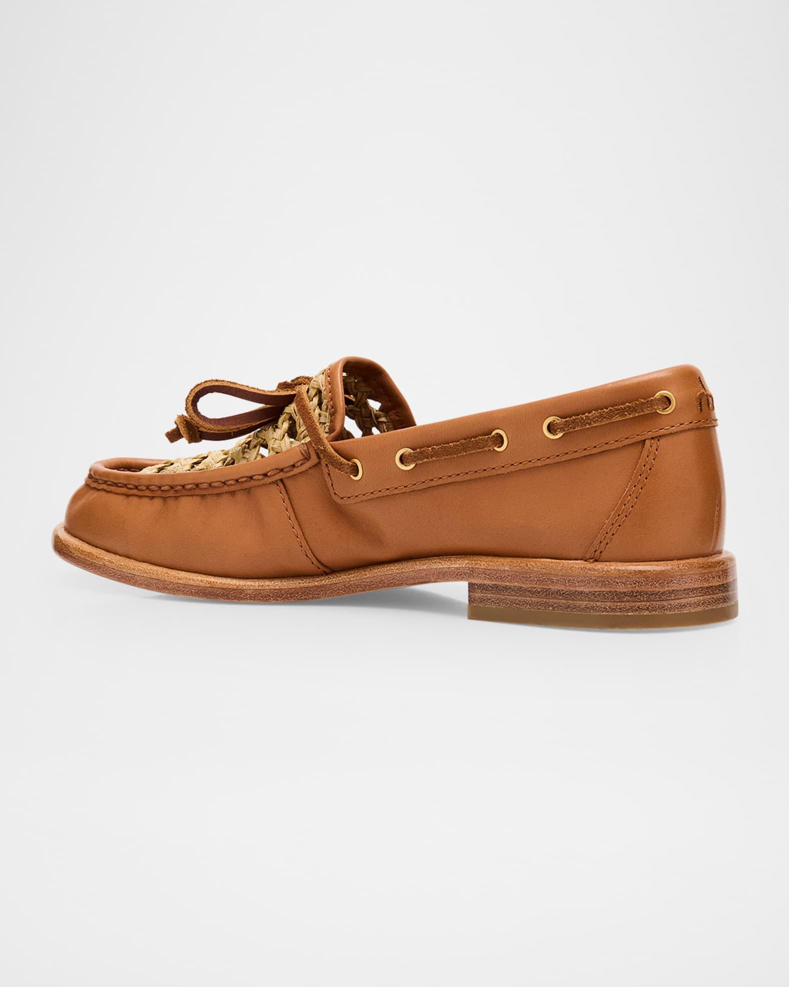 Carter Woven Leather Boat Loafers Product Image