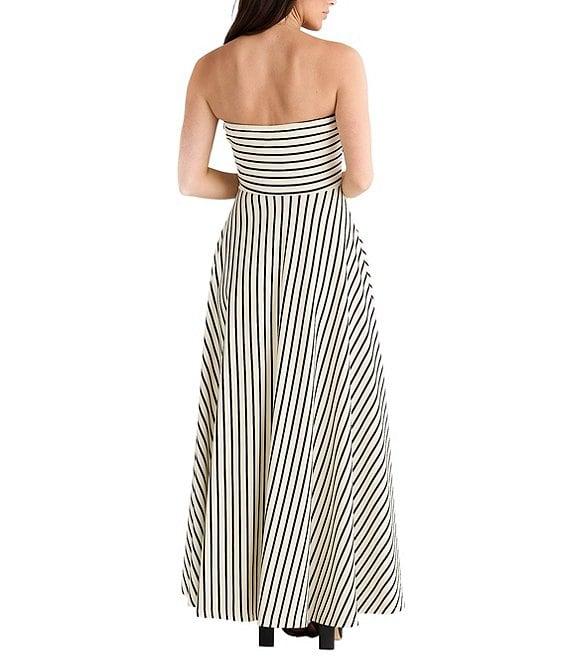 Brave + True Thandie Sleeveless Strapless Horizontal Bodice Stripe Fit And Flare Maxi Dress Product Image