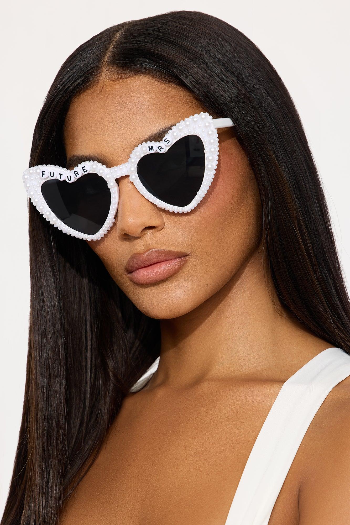 Future Mrs. Faux Pearl Sunglasses - White Female Product Image