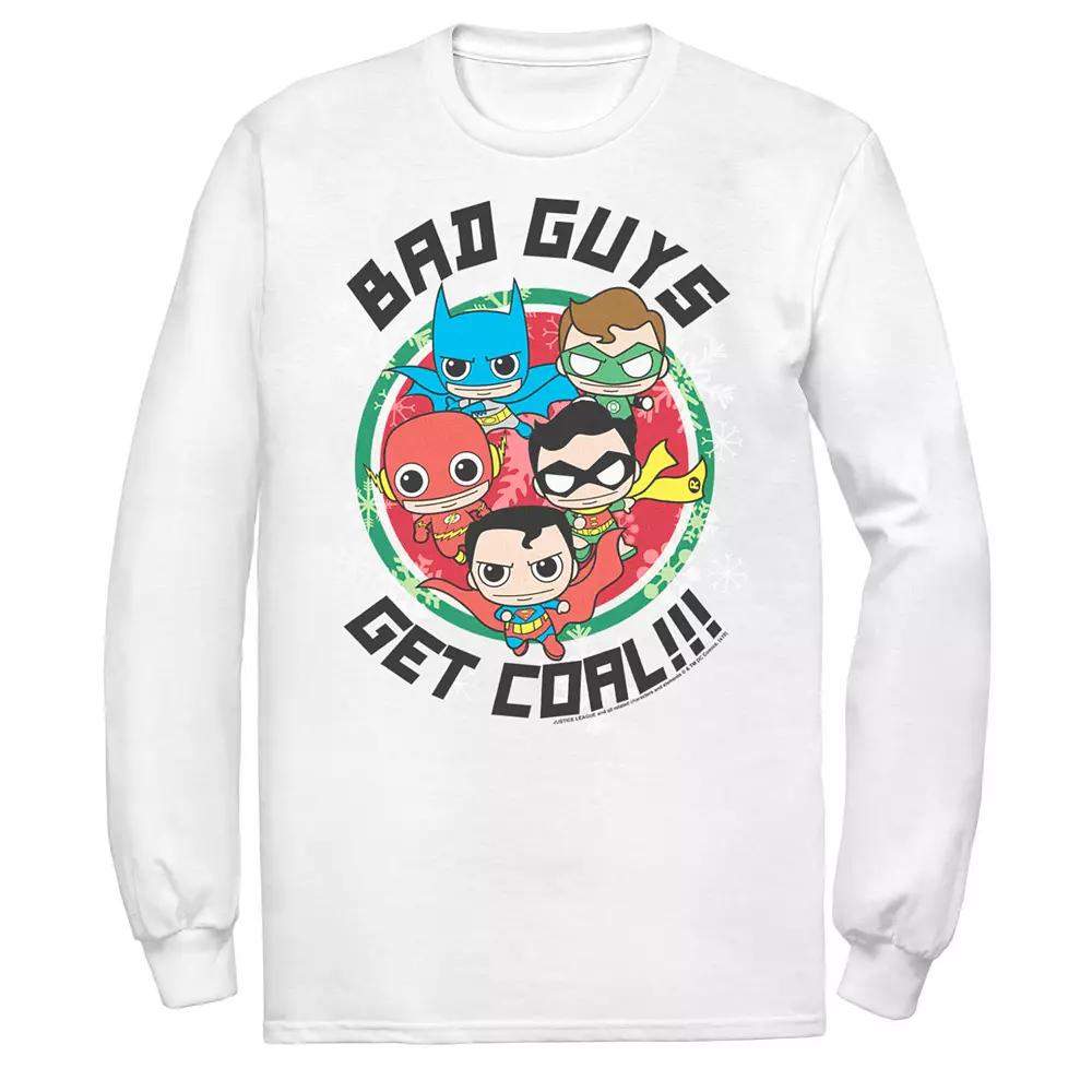 Men's DC Comics Justice League Bad Guys Get Coal Christmas Tee,  Product Image