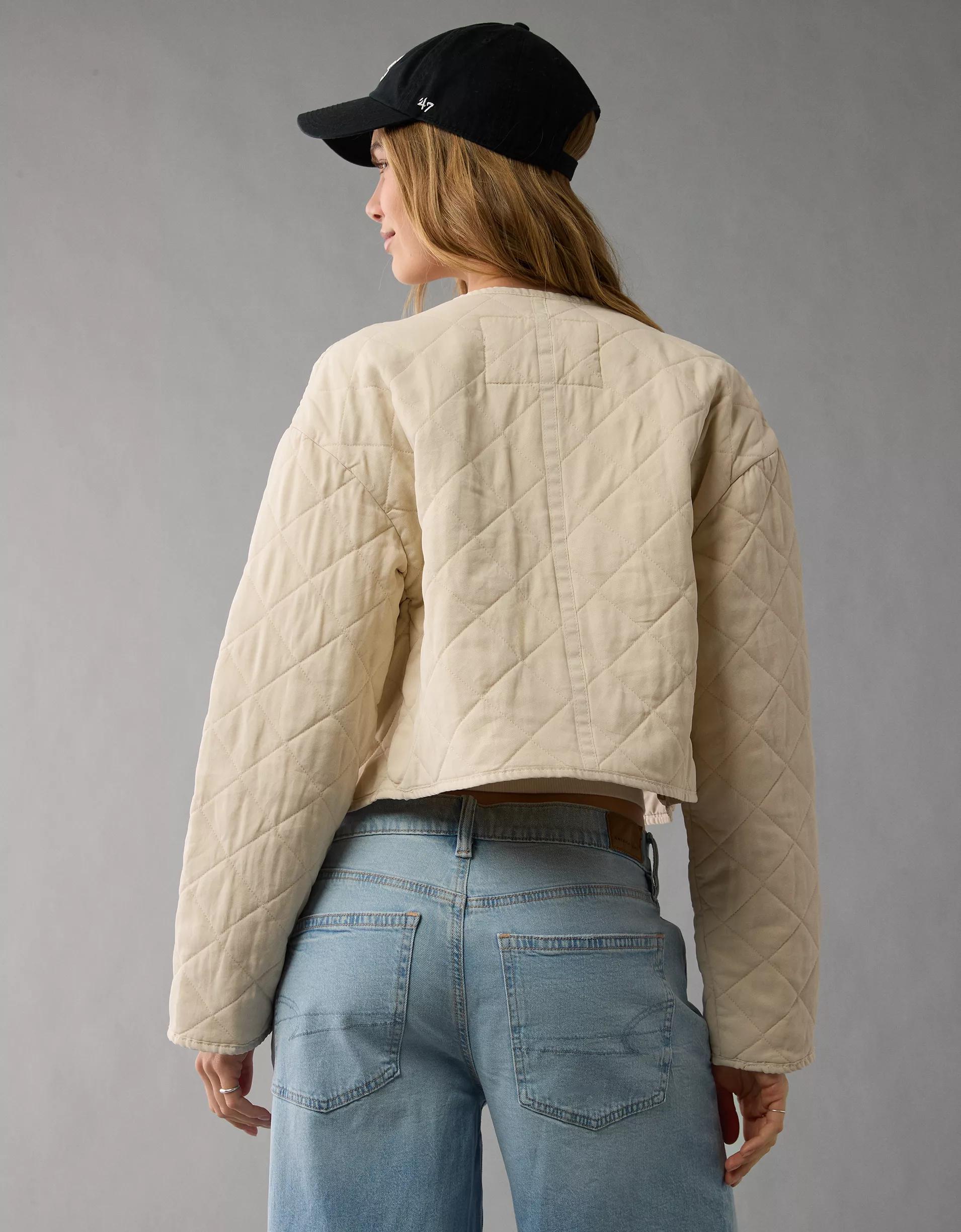 AE Collarless Quilted Jacket Product Image