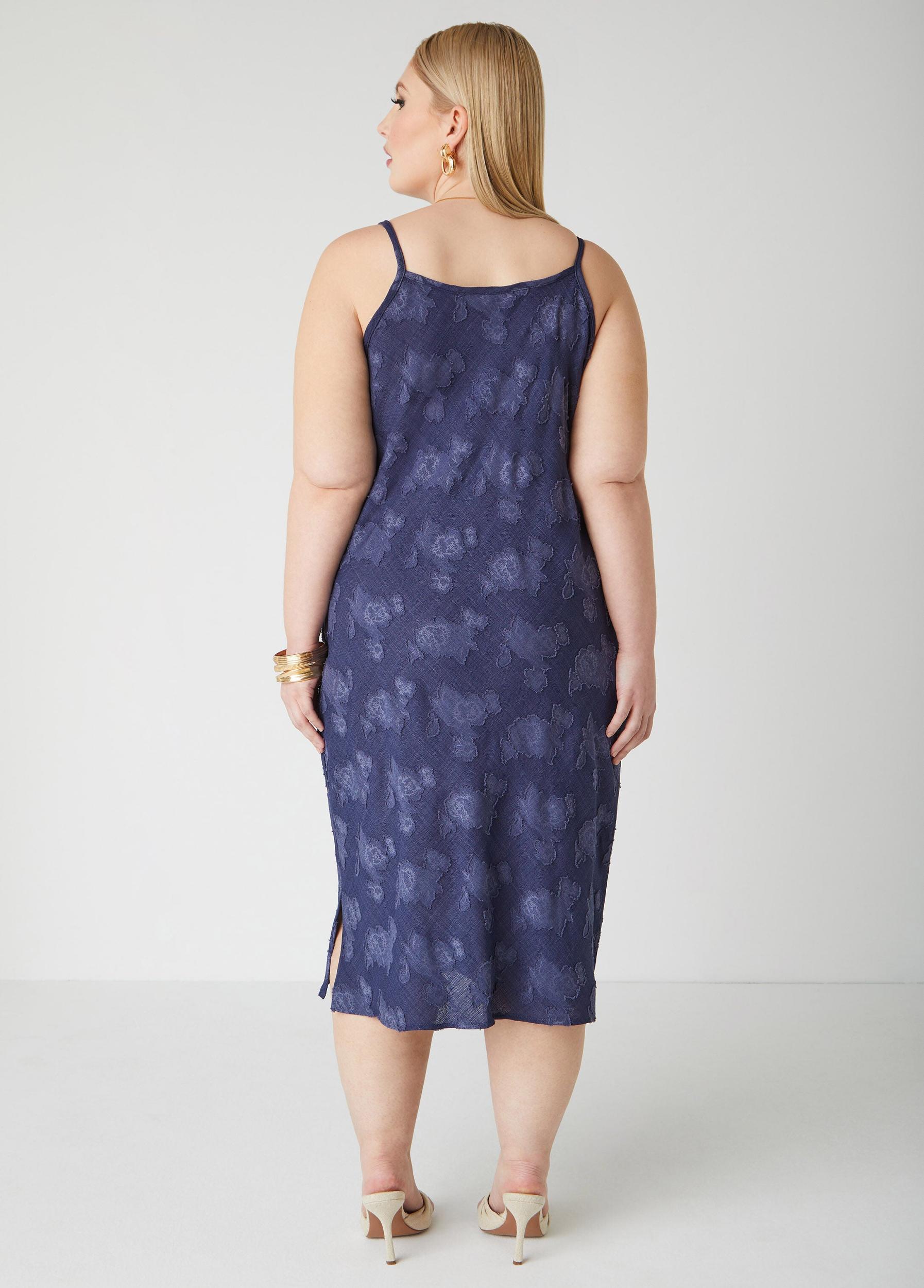 Textured Floral Slip Dress Product Image
