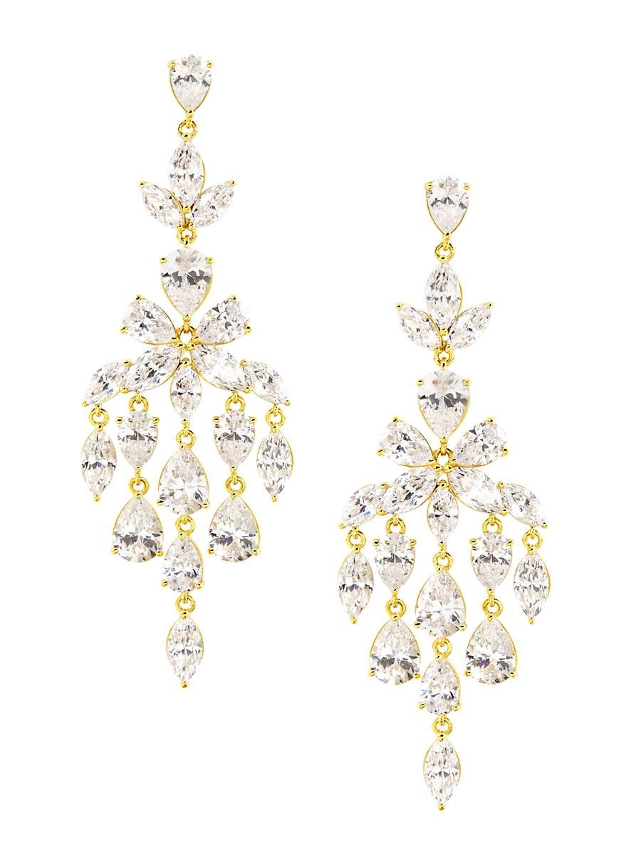 Womens Galore 18K Gold-Plated & Cubic Zirconia Chandelier Earrings Product Image