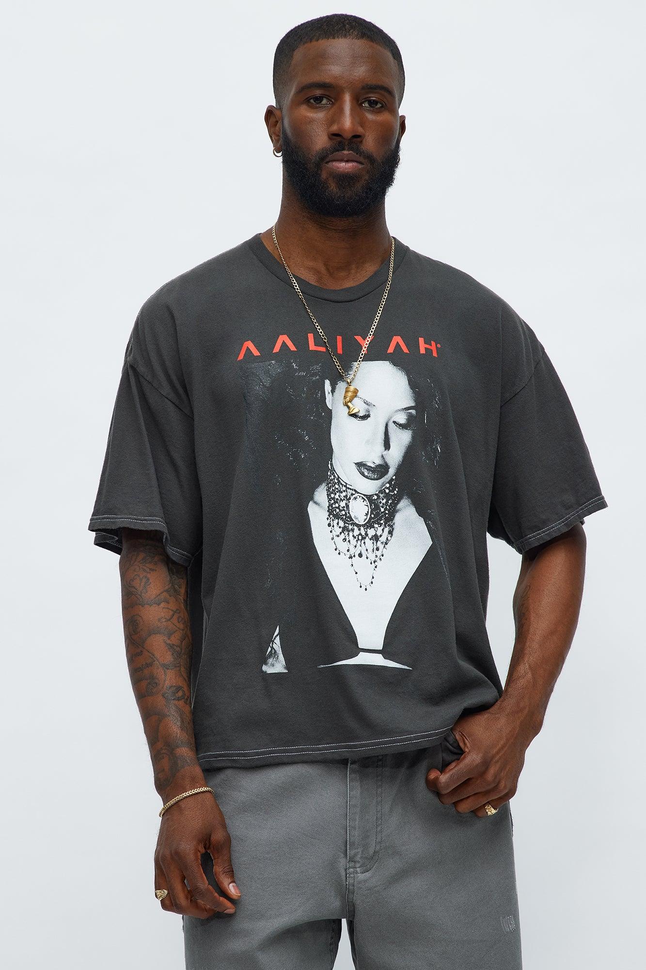 Aaliyah Try Again Oversized Short Sleeve Tee - Black Wash Male Product Image