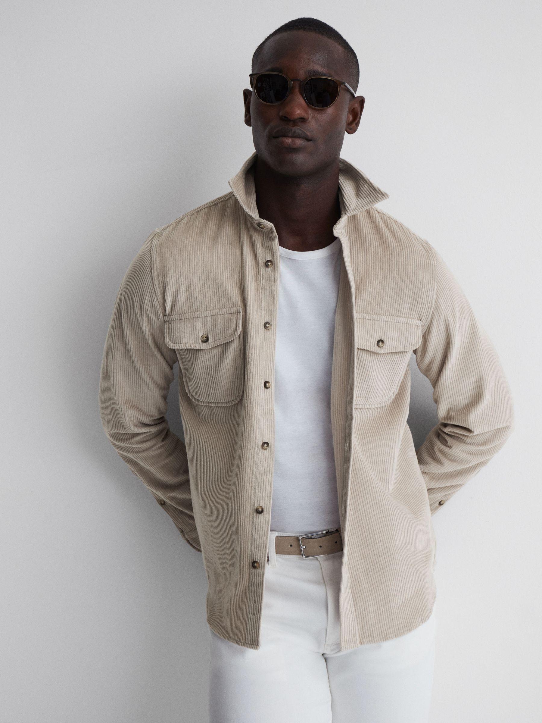 Corduroy Twin Pocket Overshirt in Mink Product Image