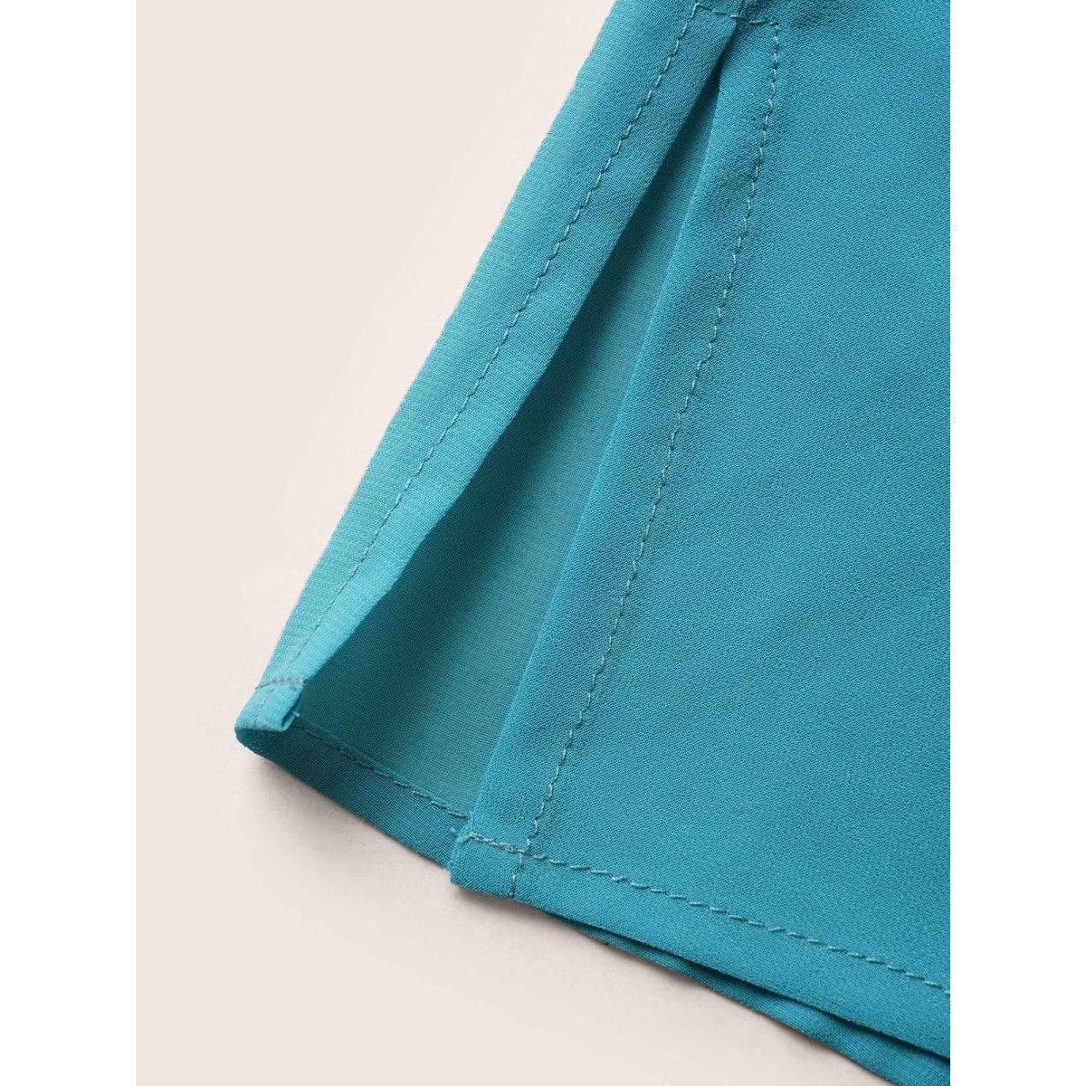 Plus Size Cerulean Cowl Neck Chiffon Mesh Flutter Sleeve Blouse Women Work From Home Half Sleeve Cowl Neck Work Blouses BloomChic 14-16/1X Product Image