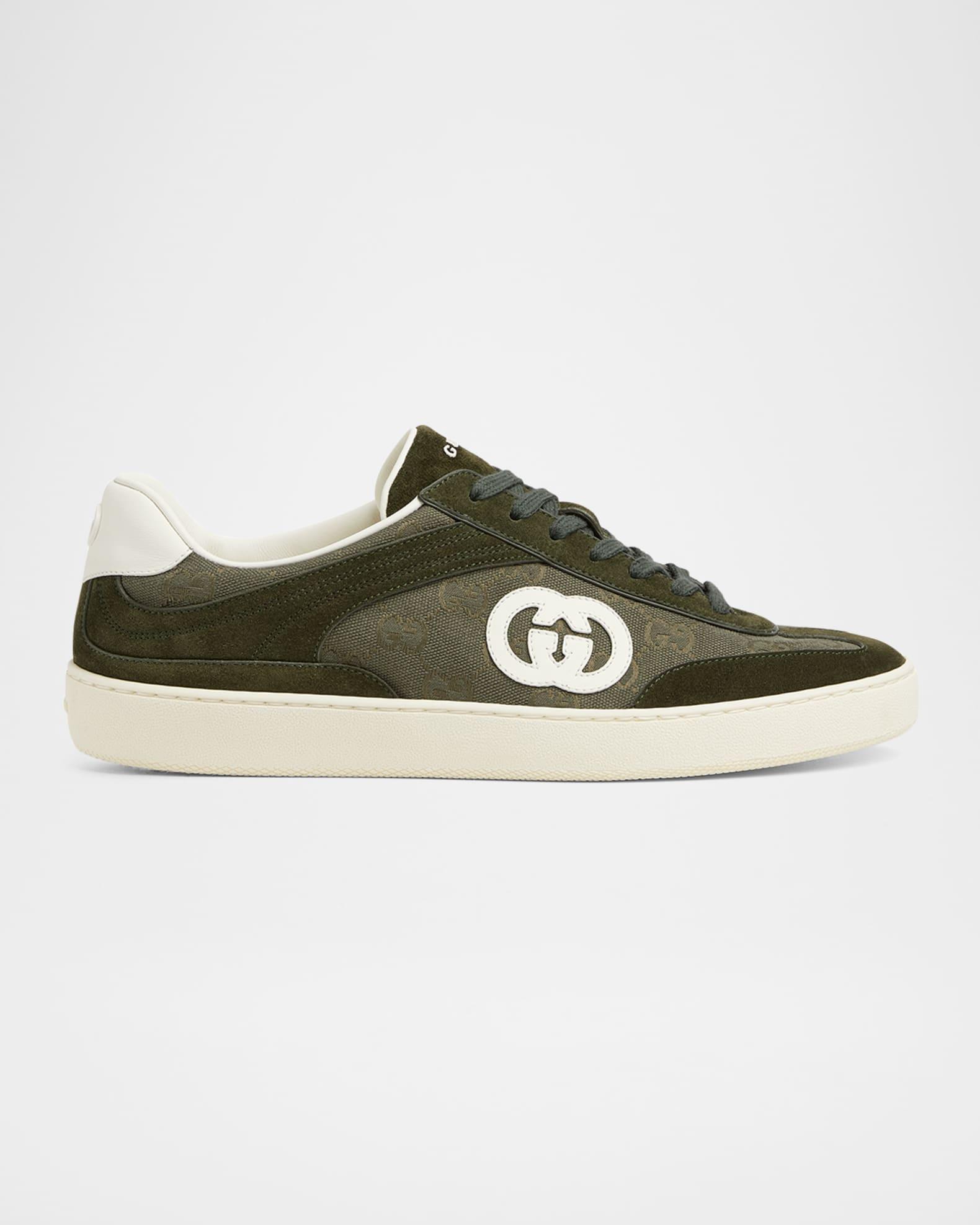 Men's G75 Suede and Guccissima Nylon T-Toe Sneakers Product Image