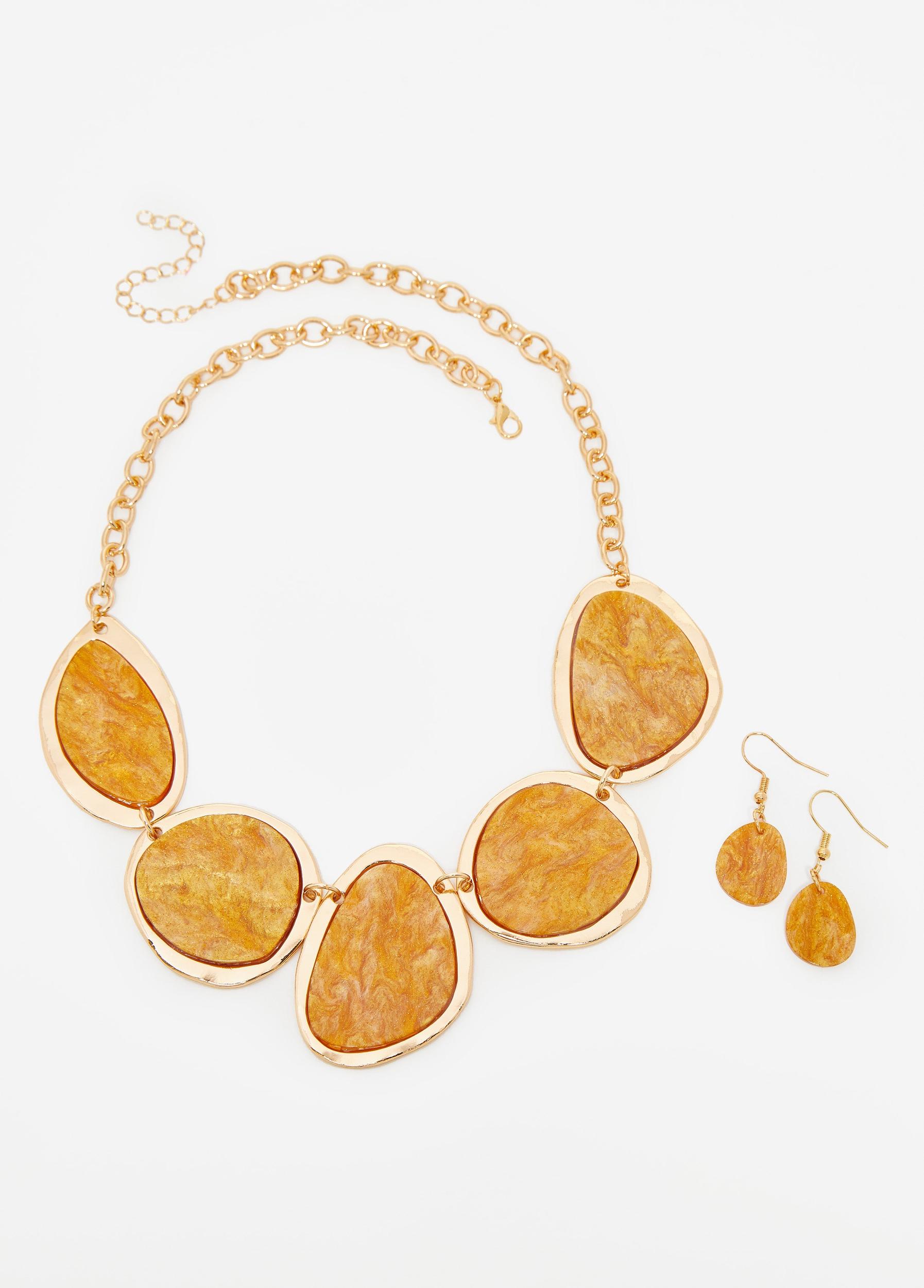 Glittered Stone Necklace Set Product Image