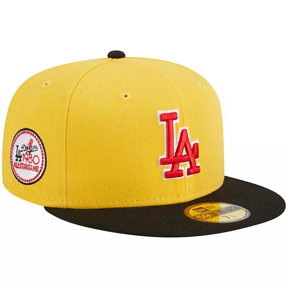 Men's New Era Yellow/Black Los Angeles Dodgers Grilled 59FIFTY Fitted Hat,  Product Image