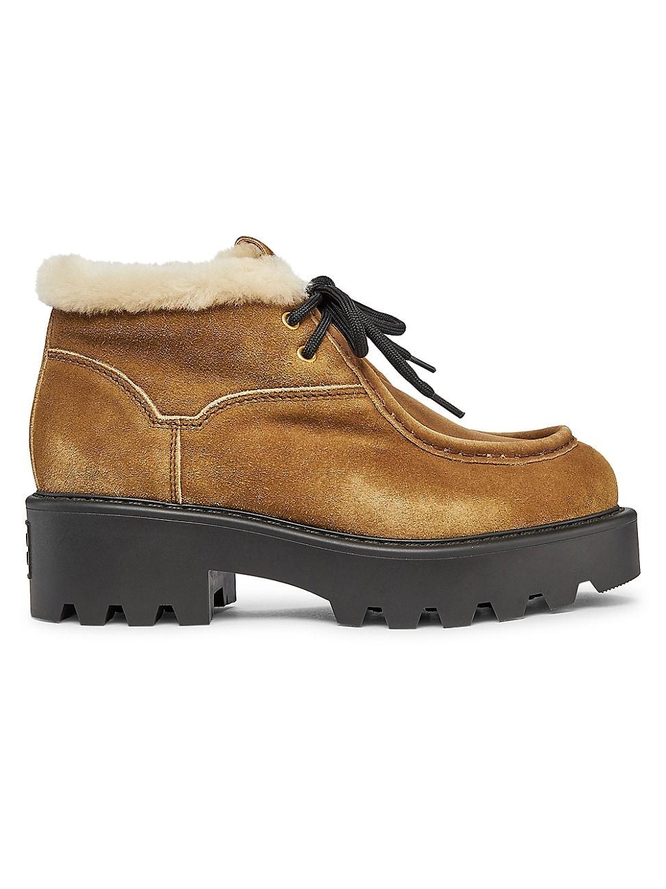 Womens Shearling Wallaby Leather Booties Product Image