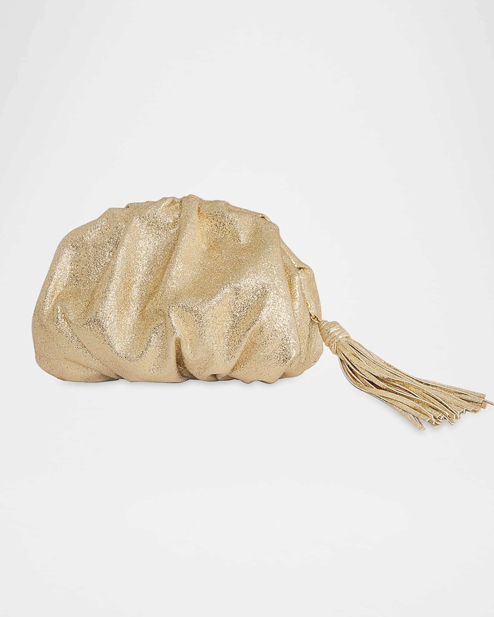 Ruched Tassel Foil Clutch Bag Product Image