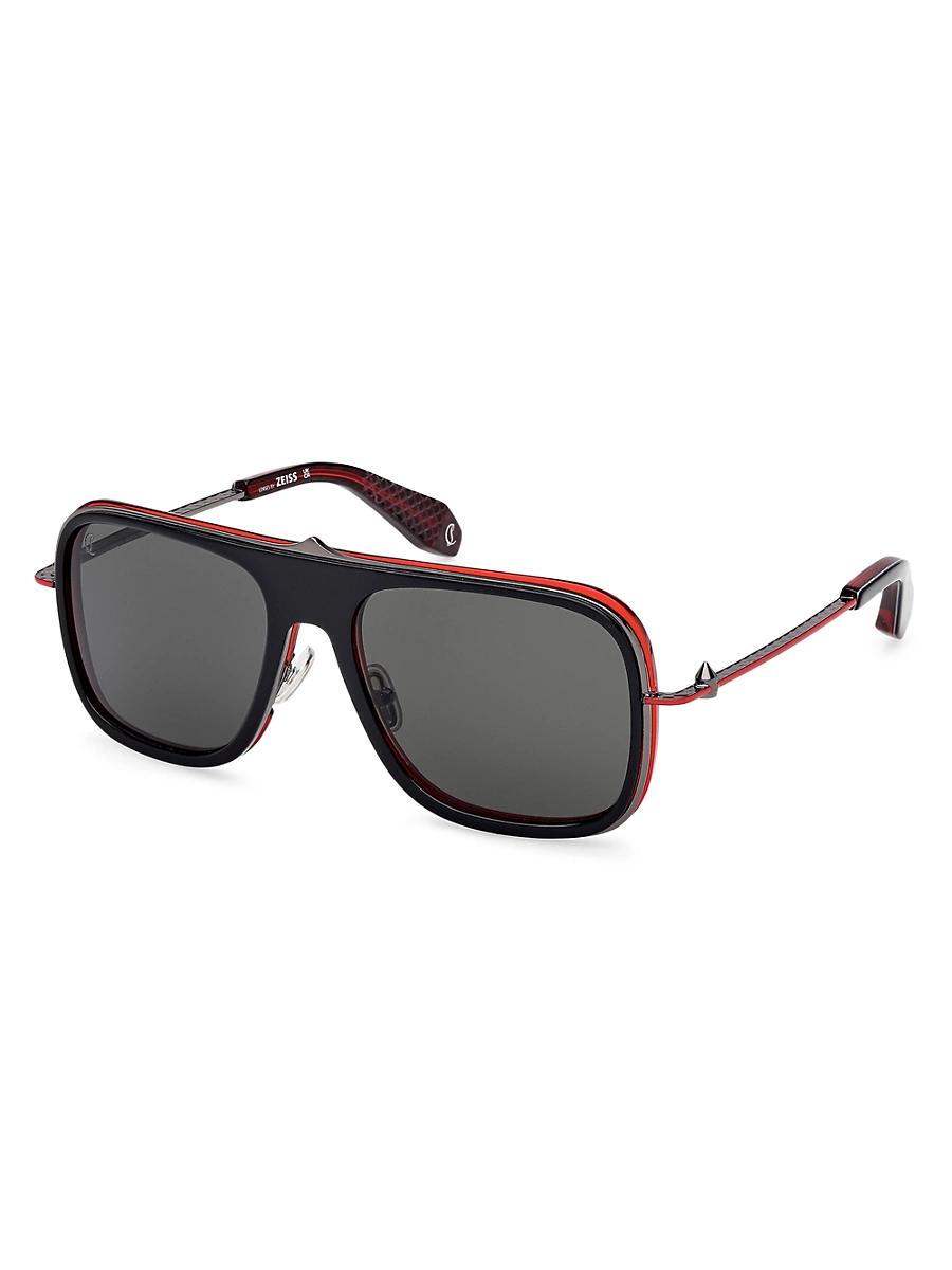 Mens 58MM Rectangular Sunglasses Product Image