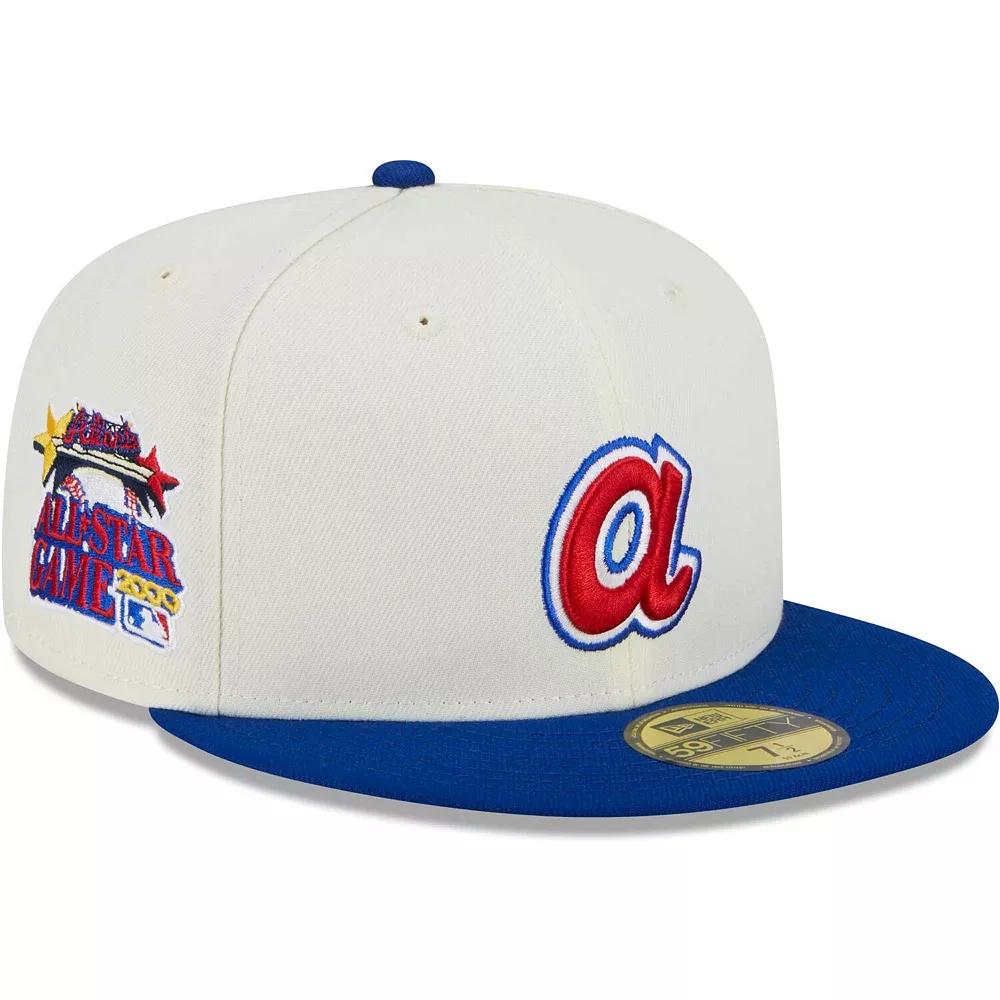 Men's New Era Stone/Royal Atlanta Braves Retro 59FIFTY Fitted Hat, Size: 7 7/8, Team Product Image