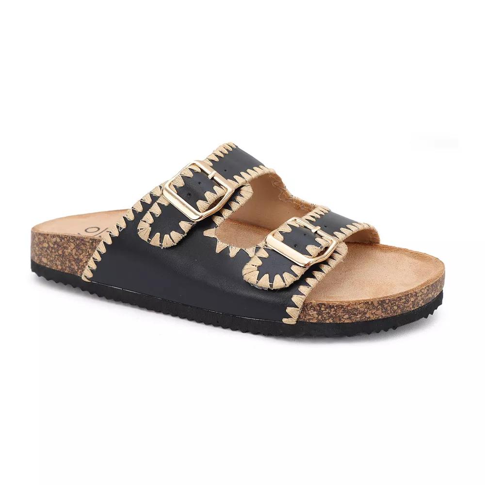 Yoki Gian-218 Women's Double Buckle Cork Sandals,  Product Image