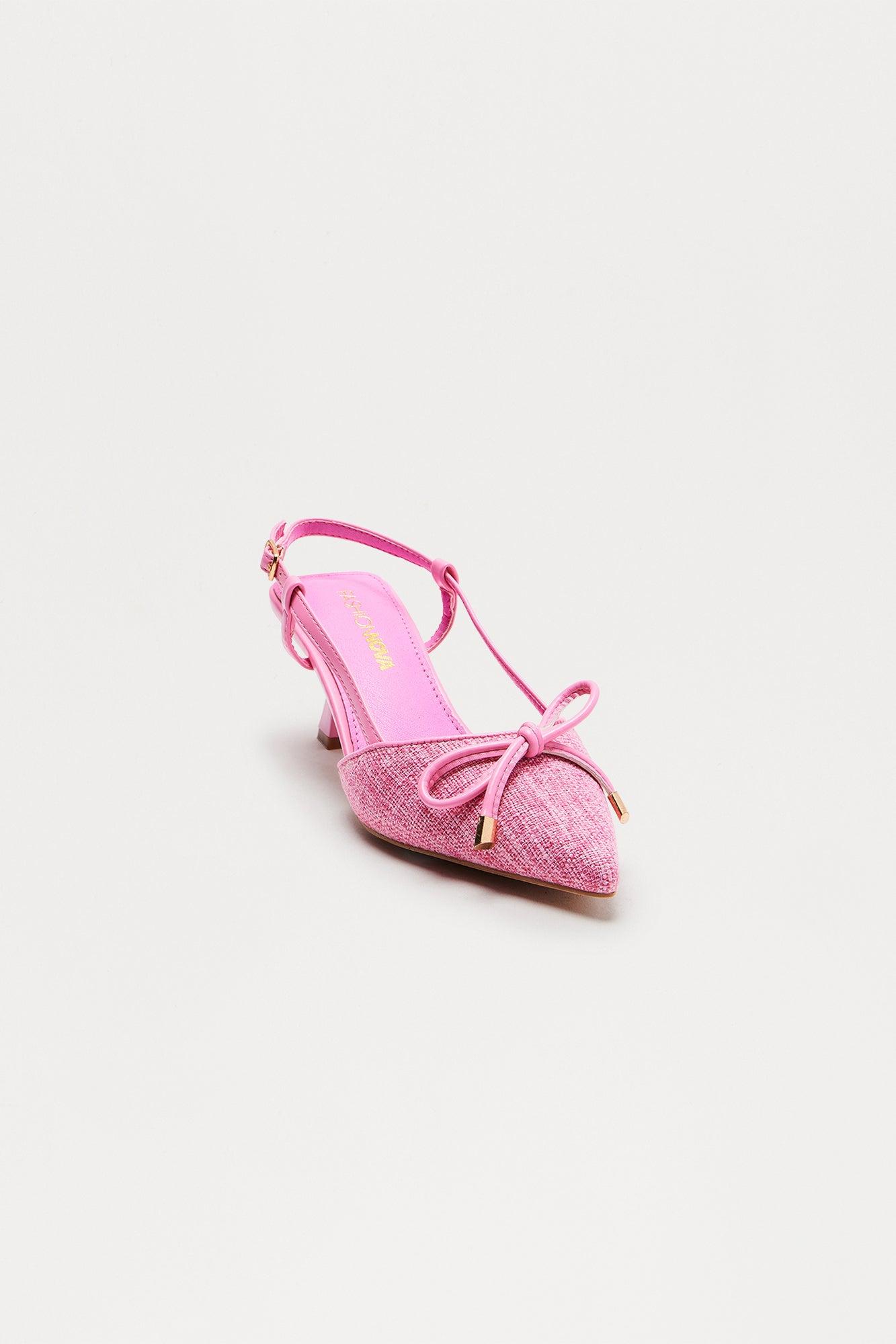 Jade Slingback Bow Pumps - Pink Product Image