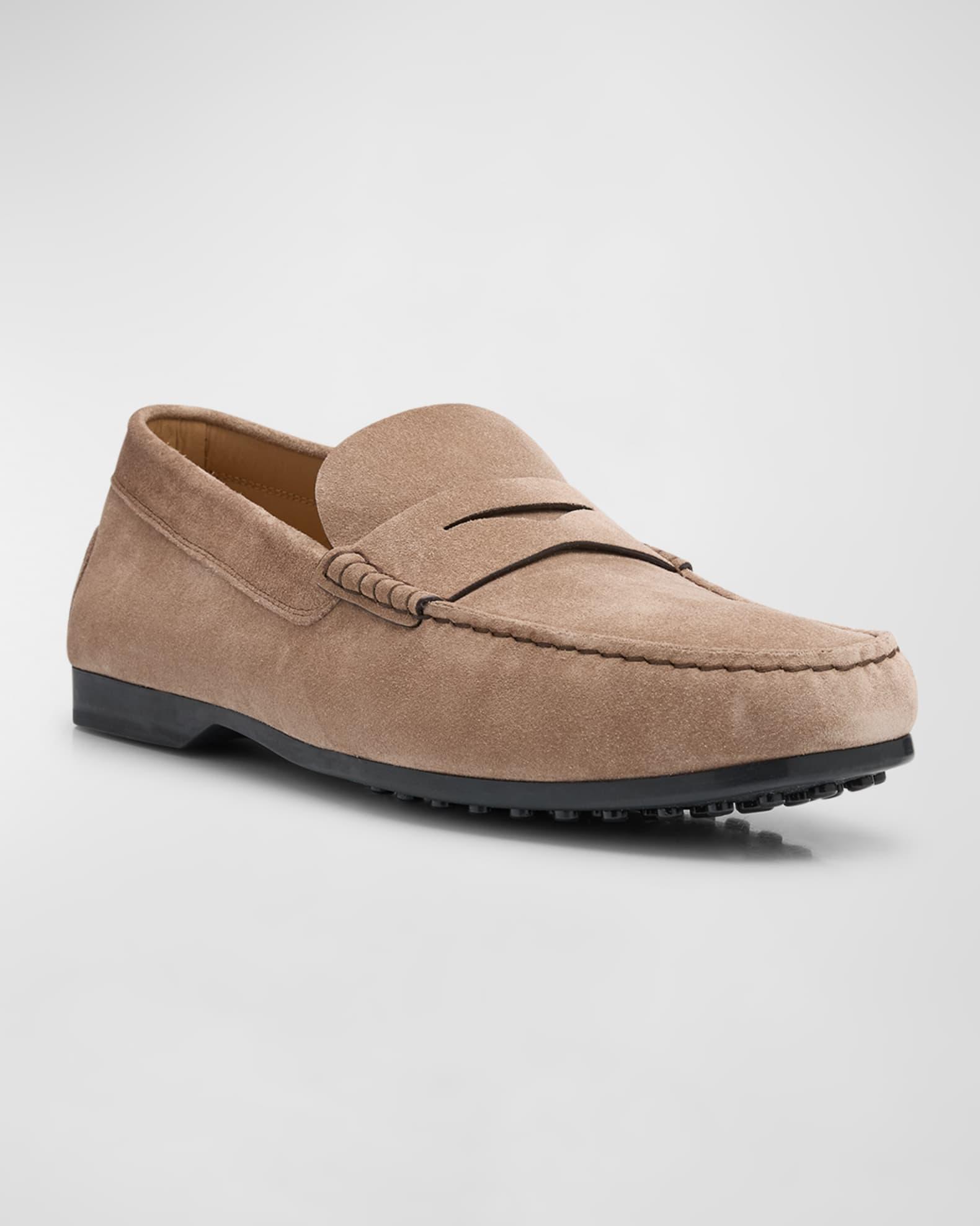 Men's Suede Penny Loafers Product Image