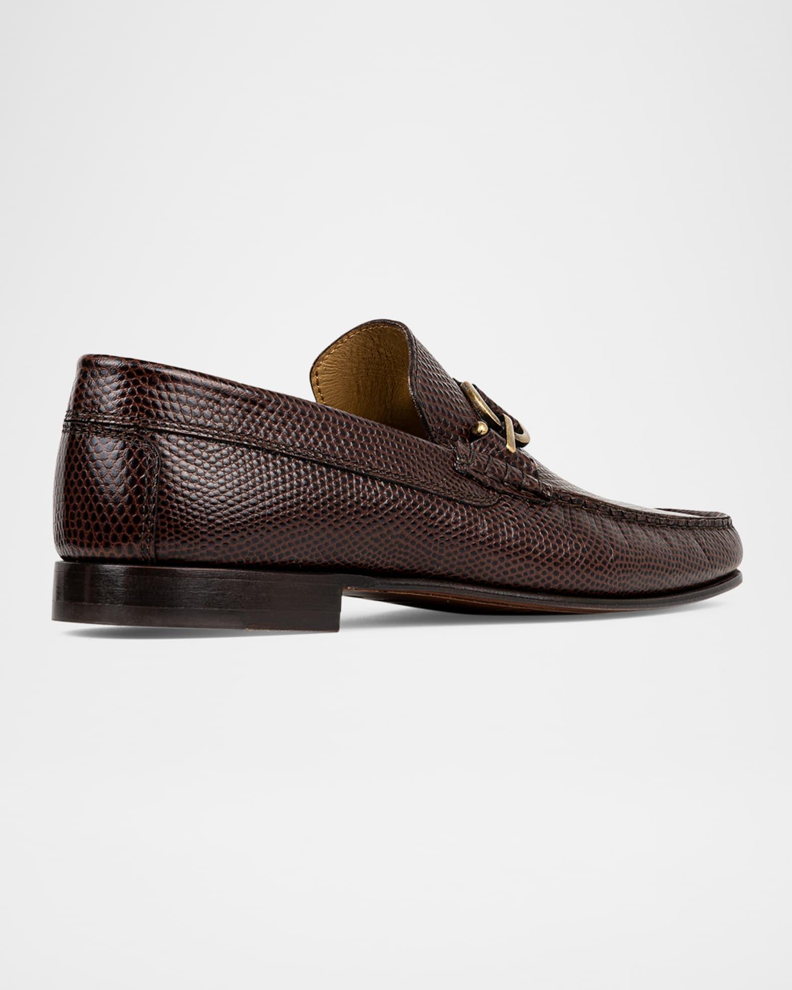 Men's Dacio Lizard-Effect Leather Bit Loafers Product Image