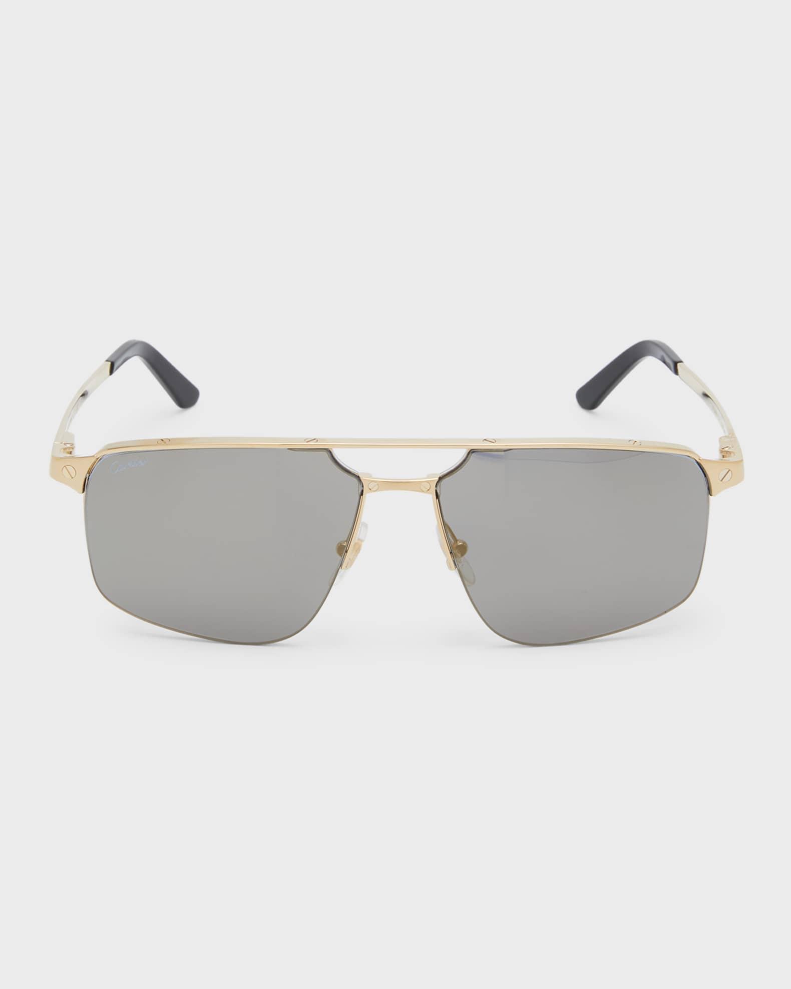 Men's Square Rimless Metal Sunglasses Product Image