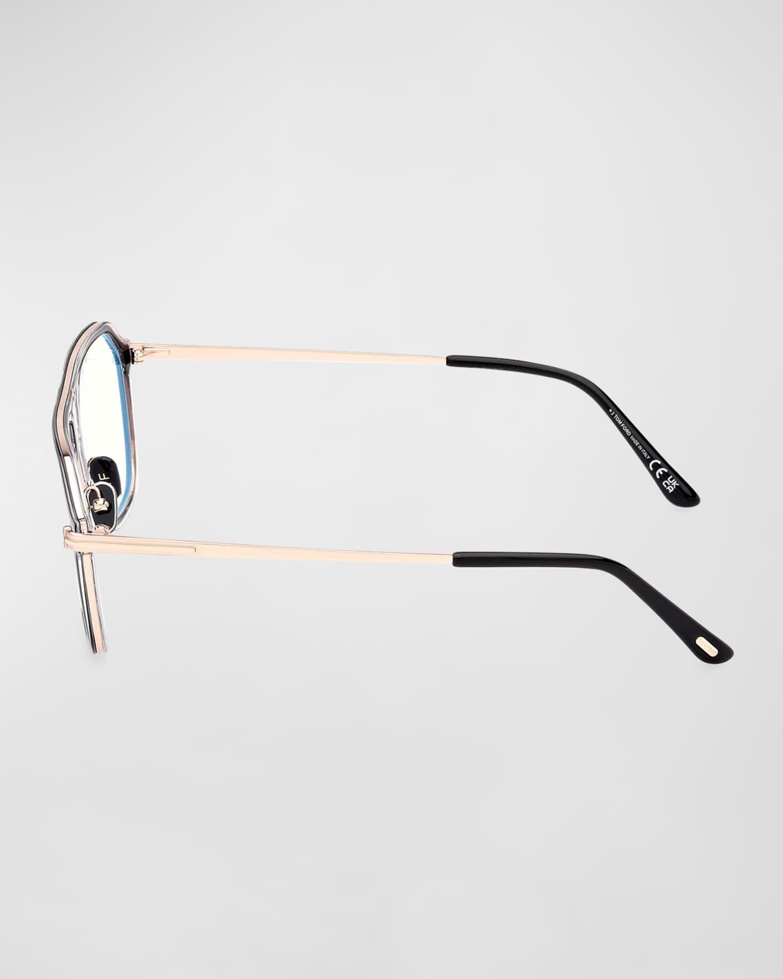 Men's Acetate Round Blue Light-Blocking Glasses Product Image