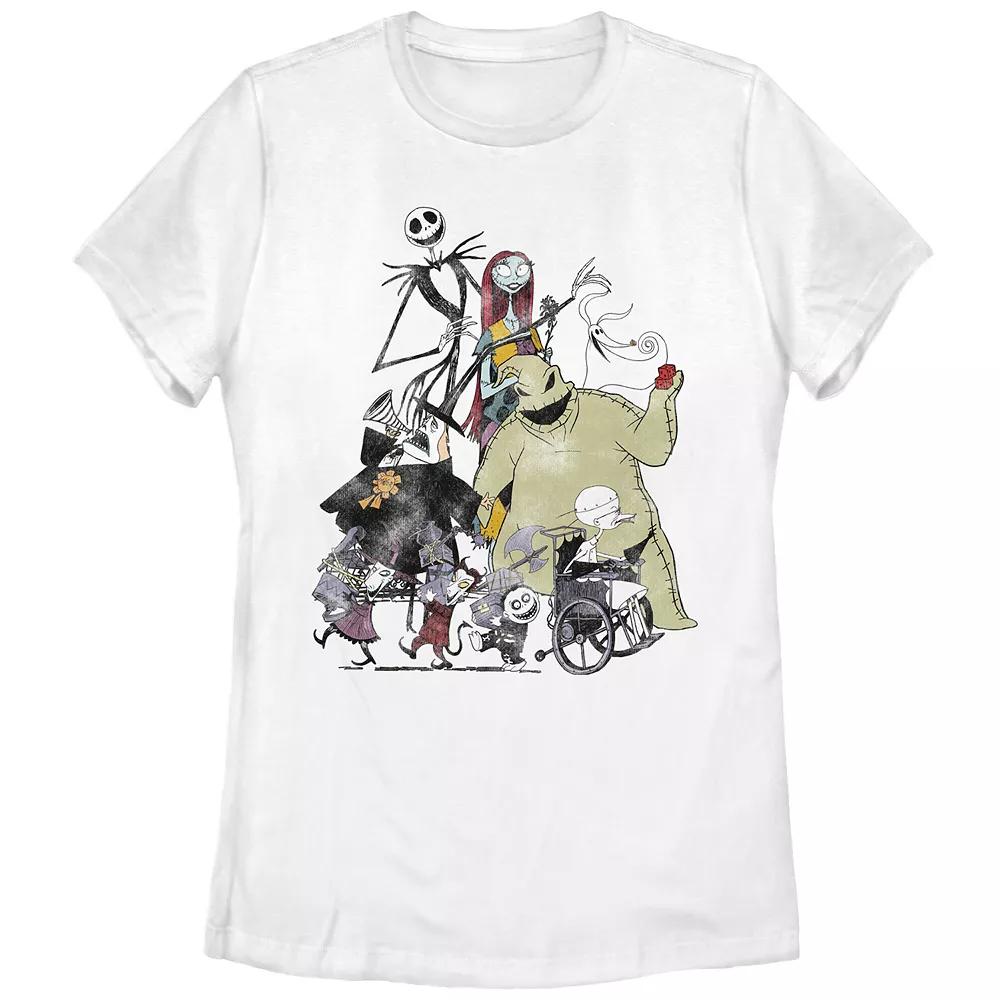 Disney's The Nightmare Before Christmas Halloween Town Group Juniors' Graphic Tee, Girl's,  Product Image