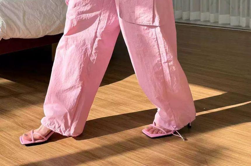 Drawstring Monotone Cargo Pants Product Image