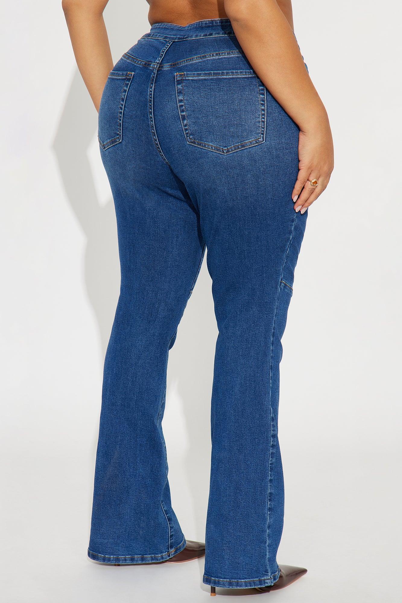 Born To Roam Lace Up Bootcut Jeans - Dark Wash Female Product Image