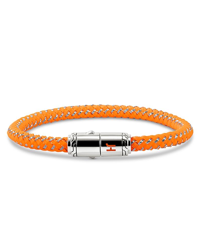 Mens Sterling Silver & Rubber Cord Bracelet Product Image