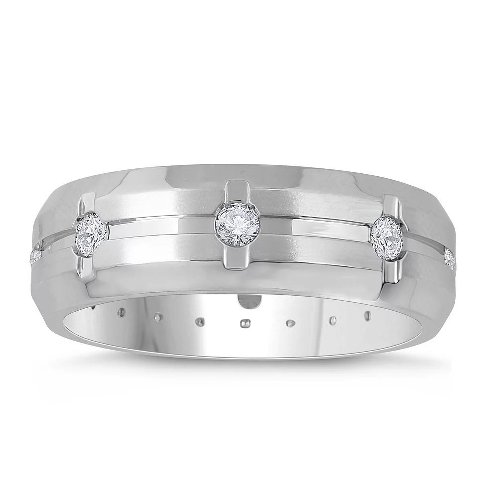Galaxie Solaire 10k White Gold 1/2 Carat T.W. Lab-Grown Diamond Men's Eternity Ring, Size: 12, 10k Whgold Product Image