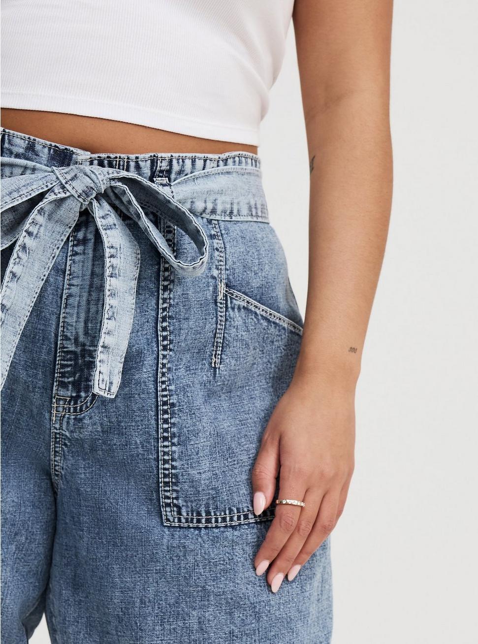 Baggy High-Rise Tie-Belt Jean Product Image