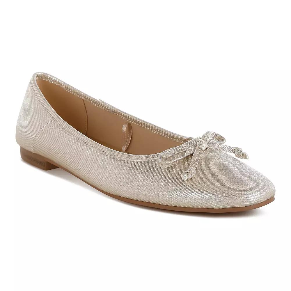 Rag & Co Agshin Women's Bow Detail Glitter Ballet Flats,  Product Image