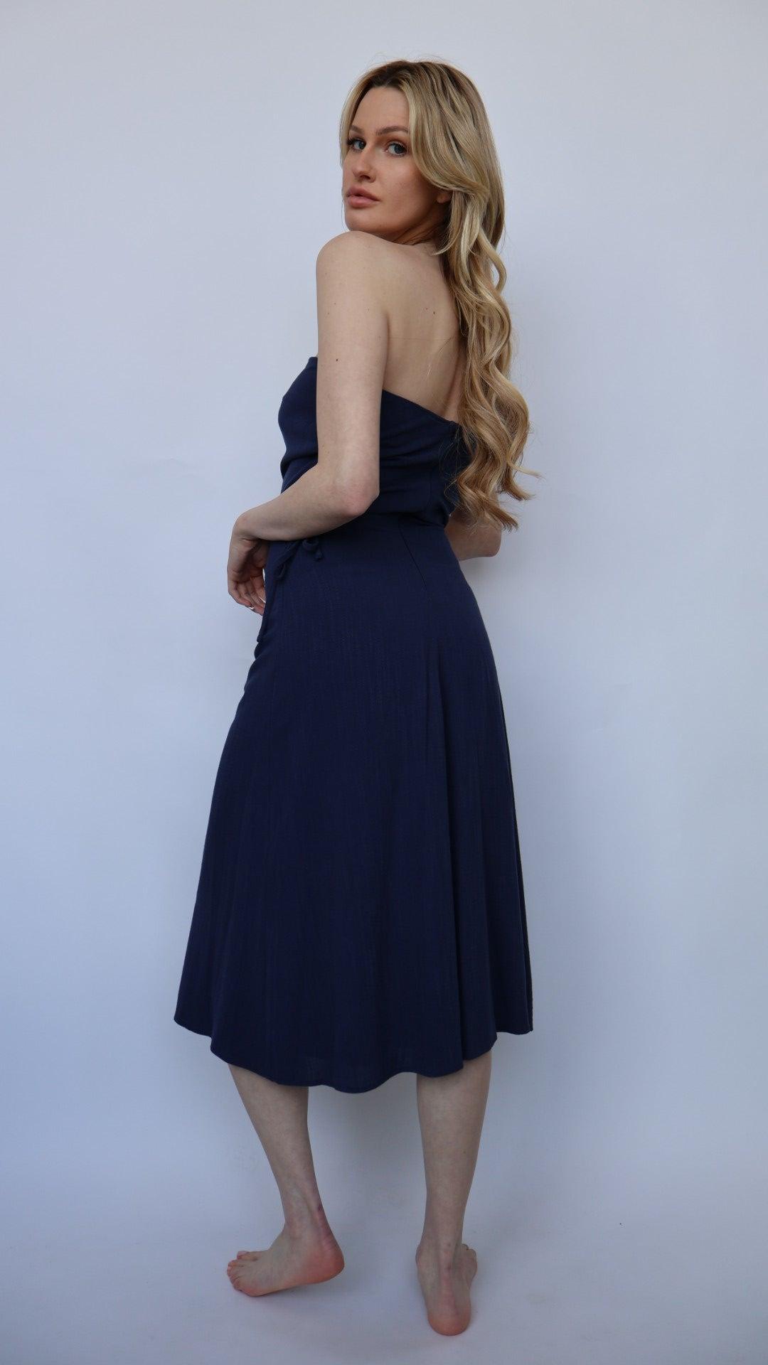 Side Ruched Tube Dress Product Image