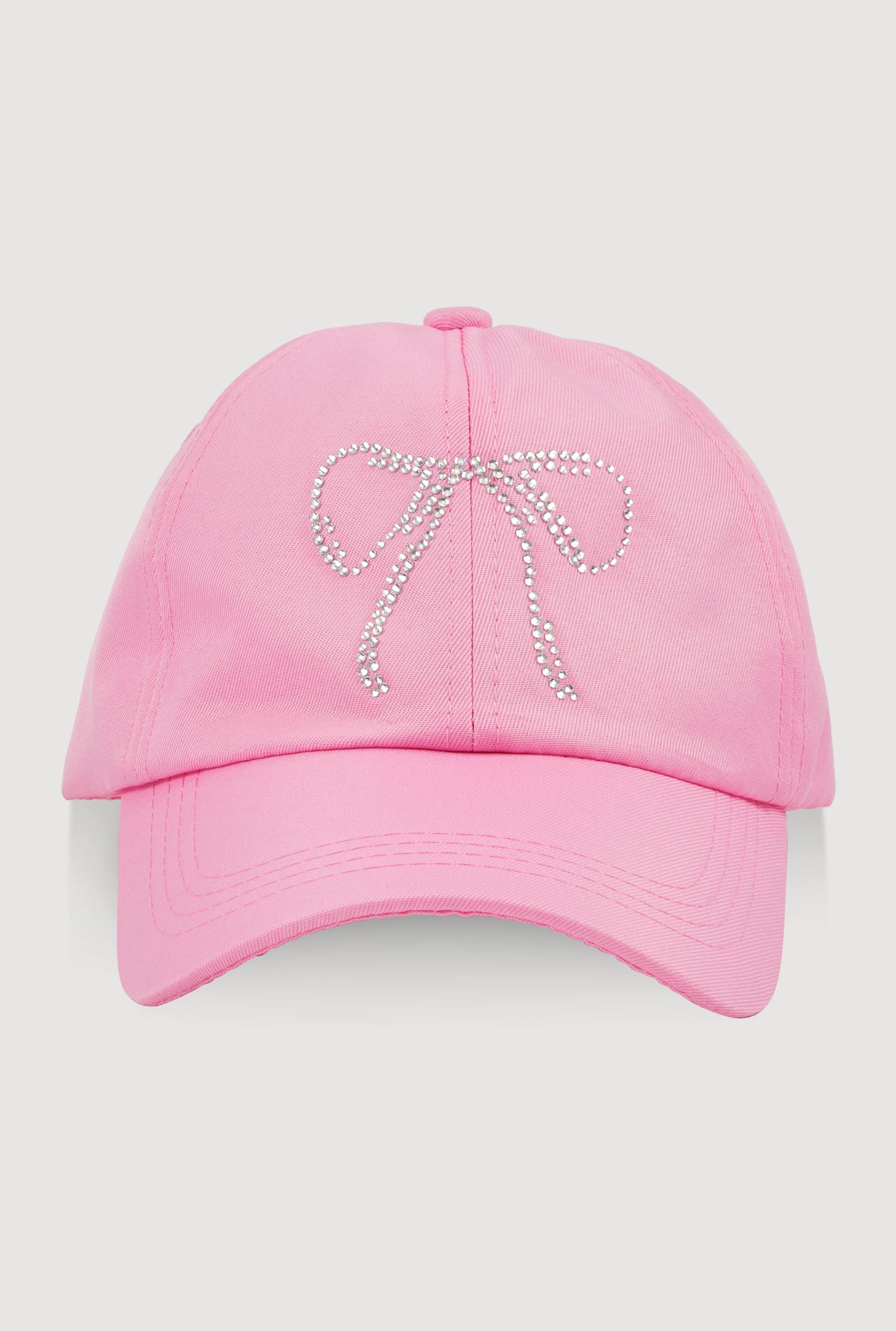 Womens Rhinestone Bow Baseball Cap Product Image