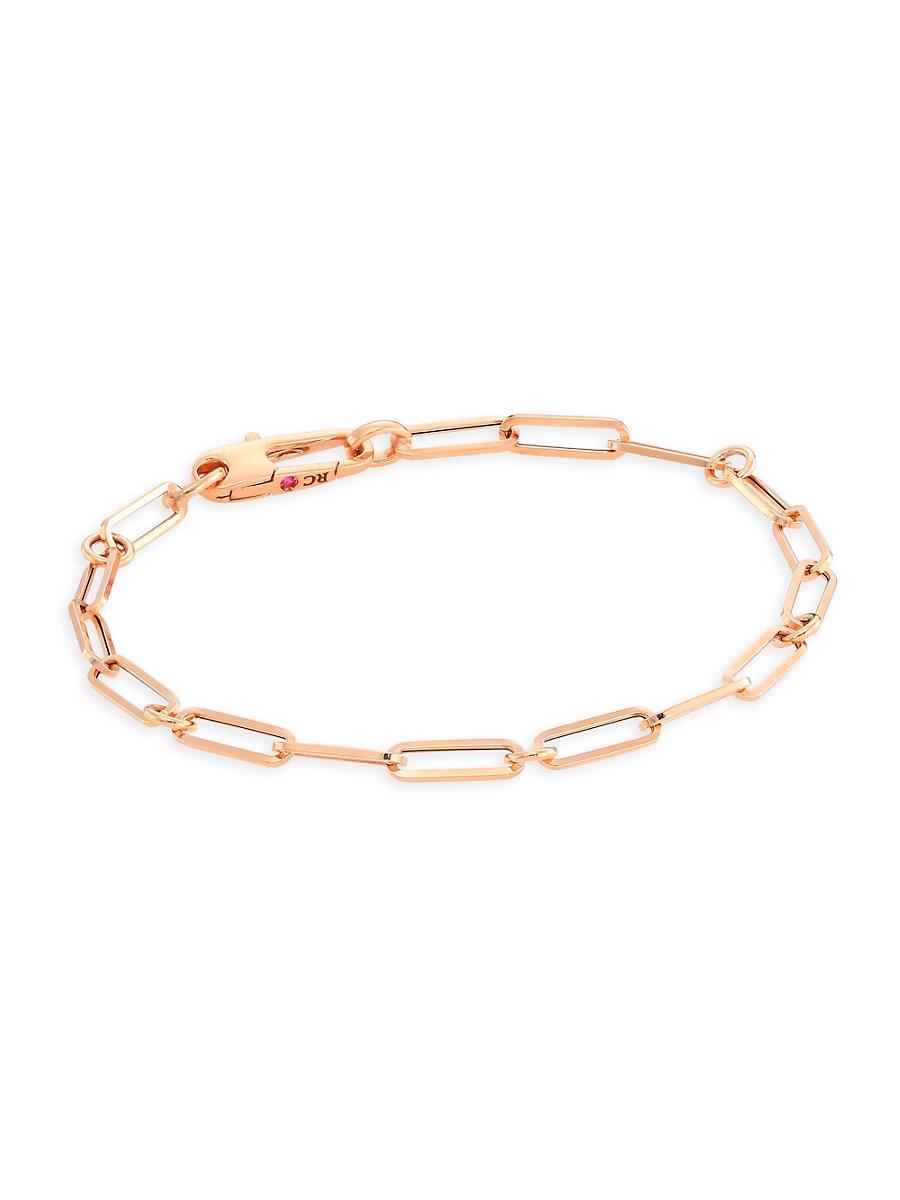 Womens 18K Rose Gold Paper Clip Chain Bracelet Product Image