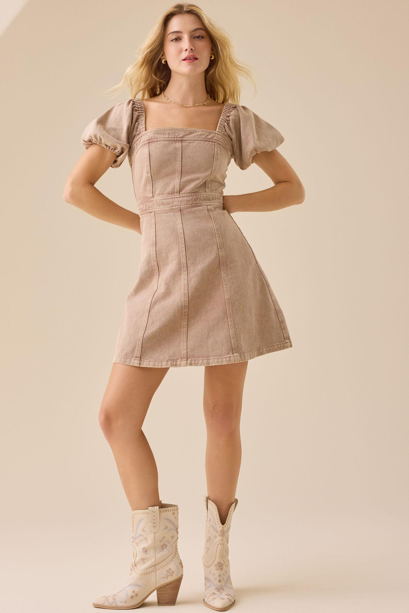 Lena Denim Mini Dress Product Image