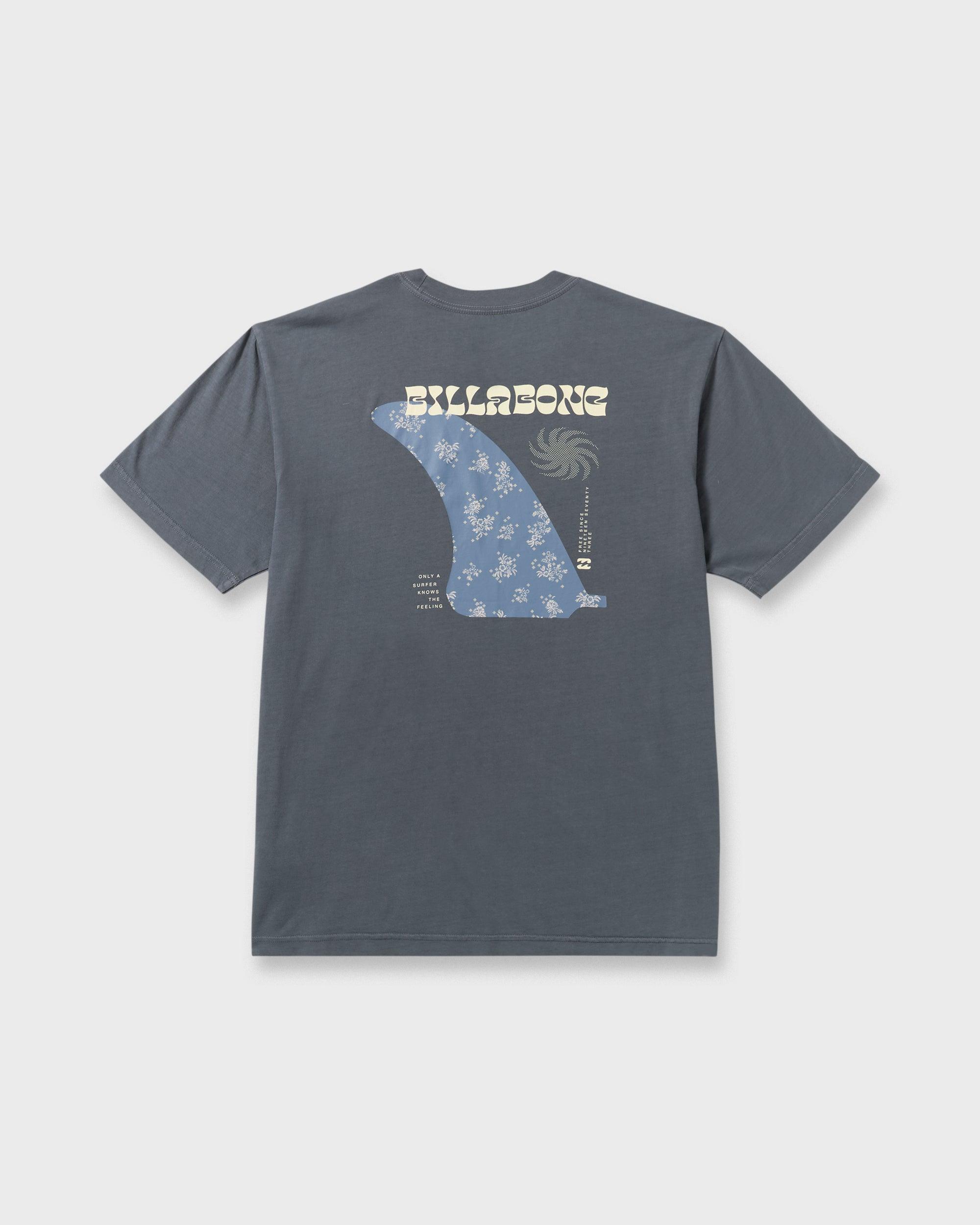 Single Fin Premium Wave Wash Short Sleeve T-Shirt - Midnight Blue Male Product Image