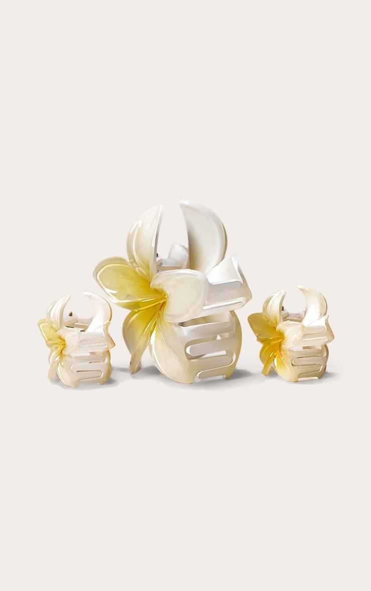 Butter Yellow Gradient Lily Flower Hair Clip Set Product Image