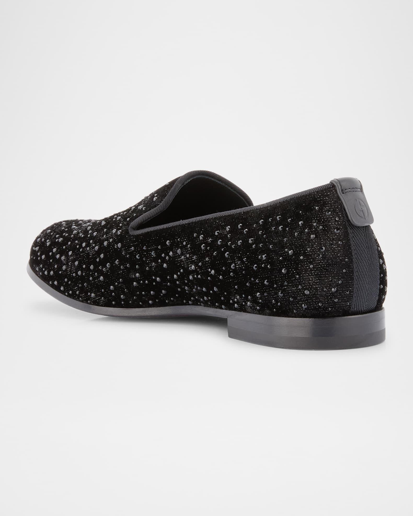 Men's Velvet Studded Loafers Product Image